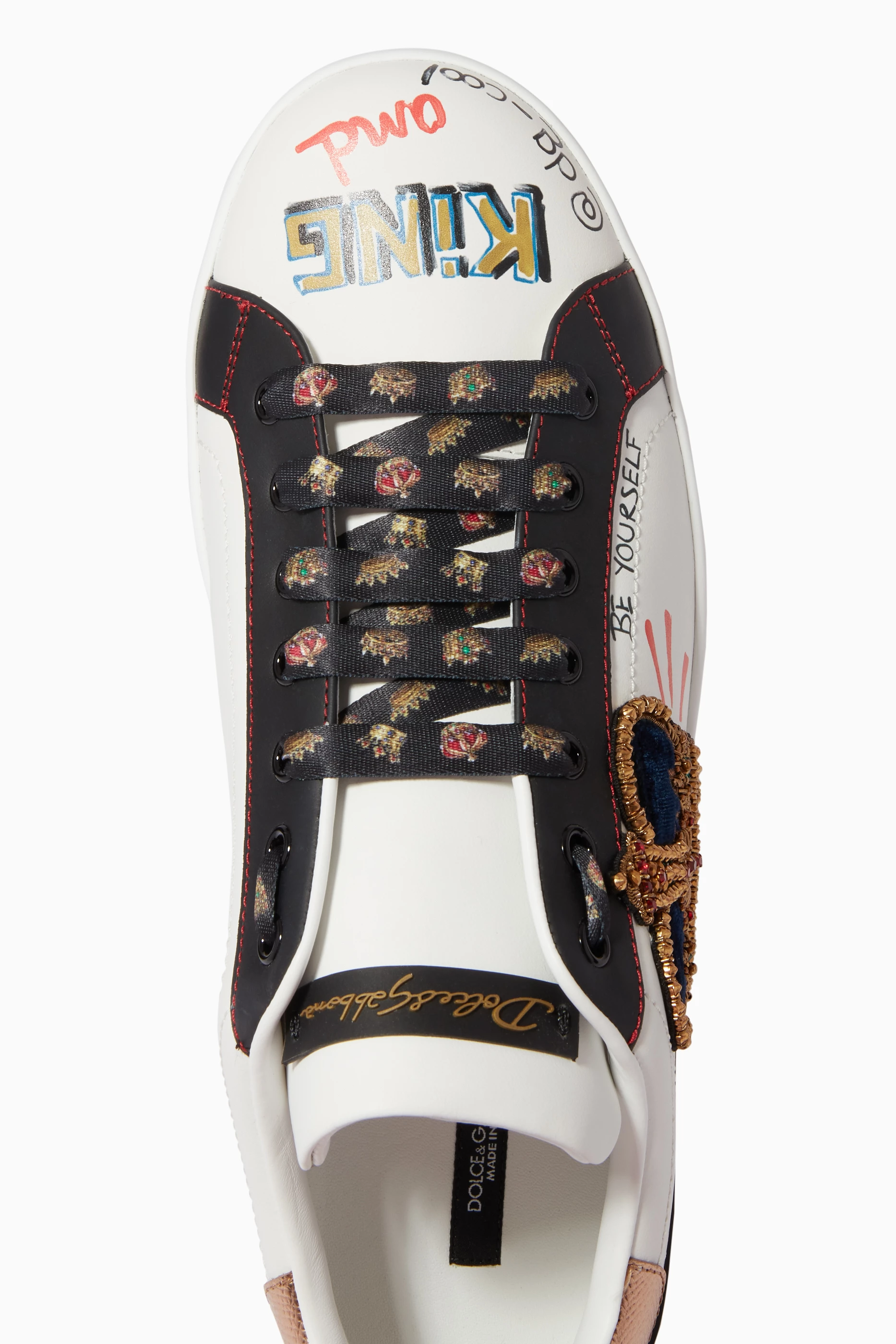 Portofino sneakers in printed nappa calfskin top