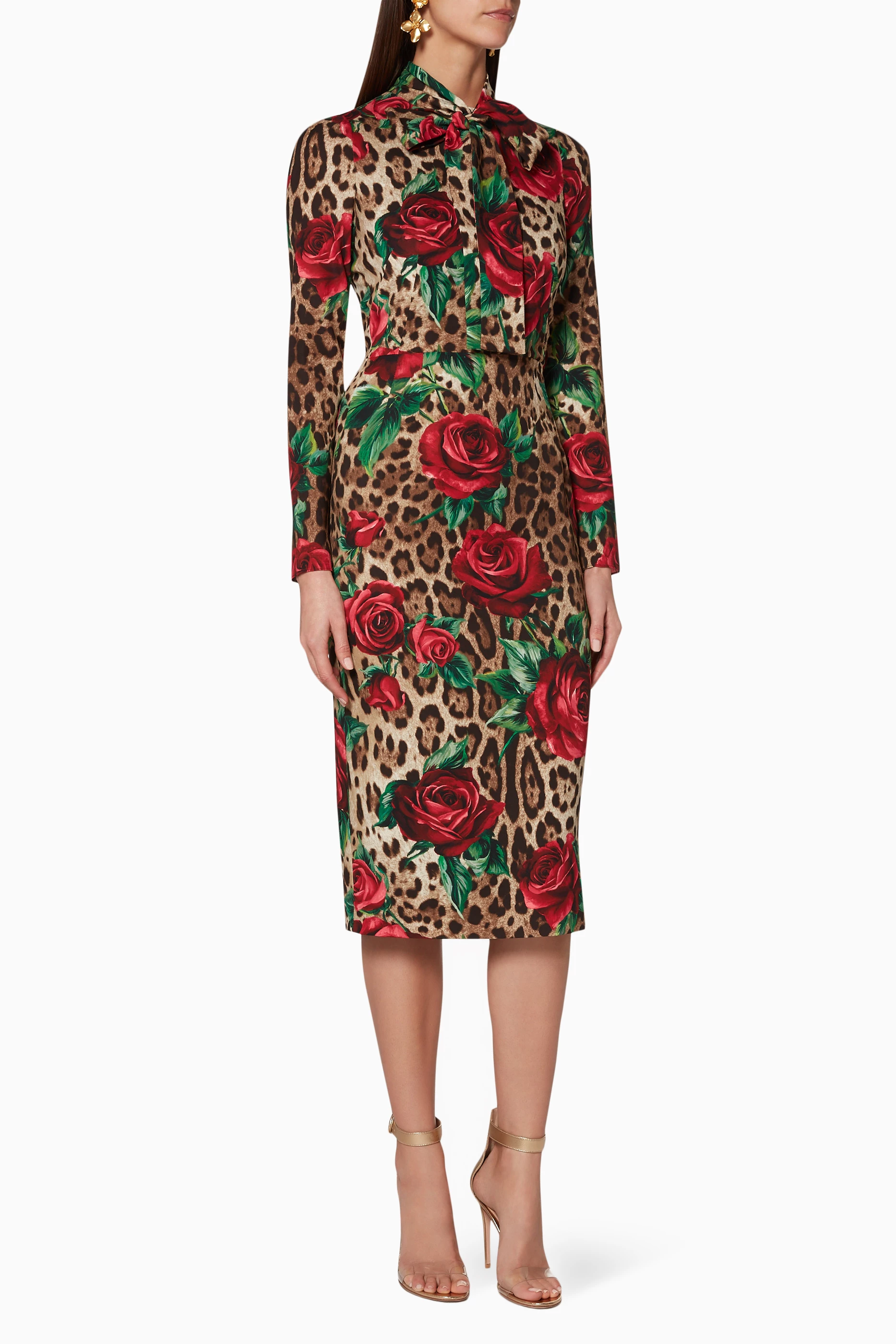 strapless open back dress Dolce & Gabbana Violet Leopard Mini Dress – AmeOro