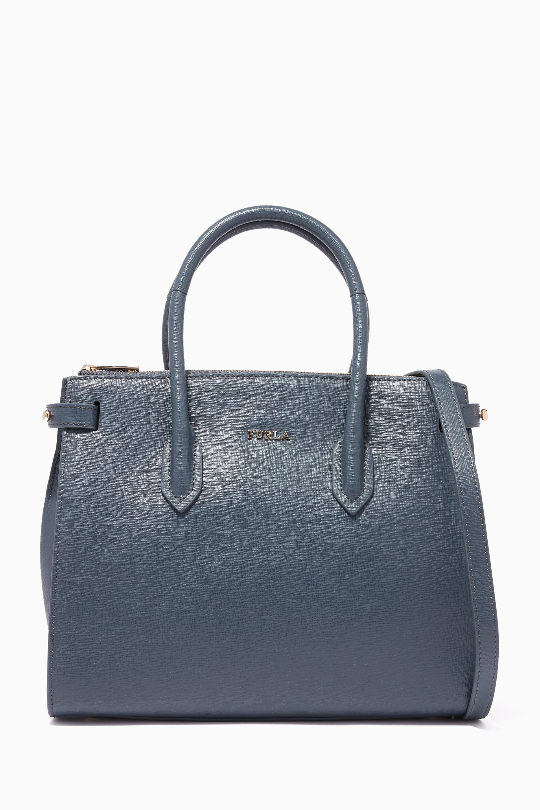 Buy Furla Blue Dolimia Navy Pin Tote Bag For Women Online Ounass Oman