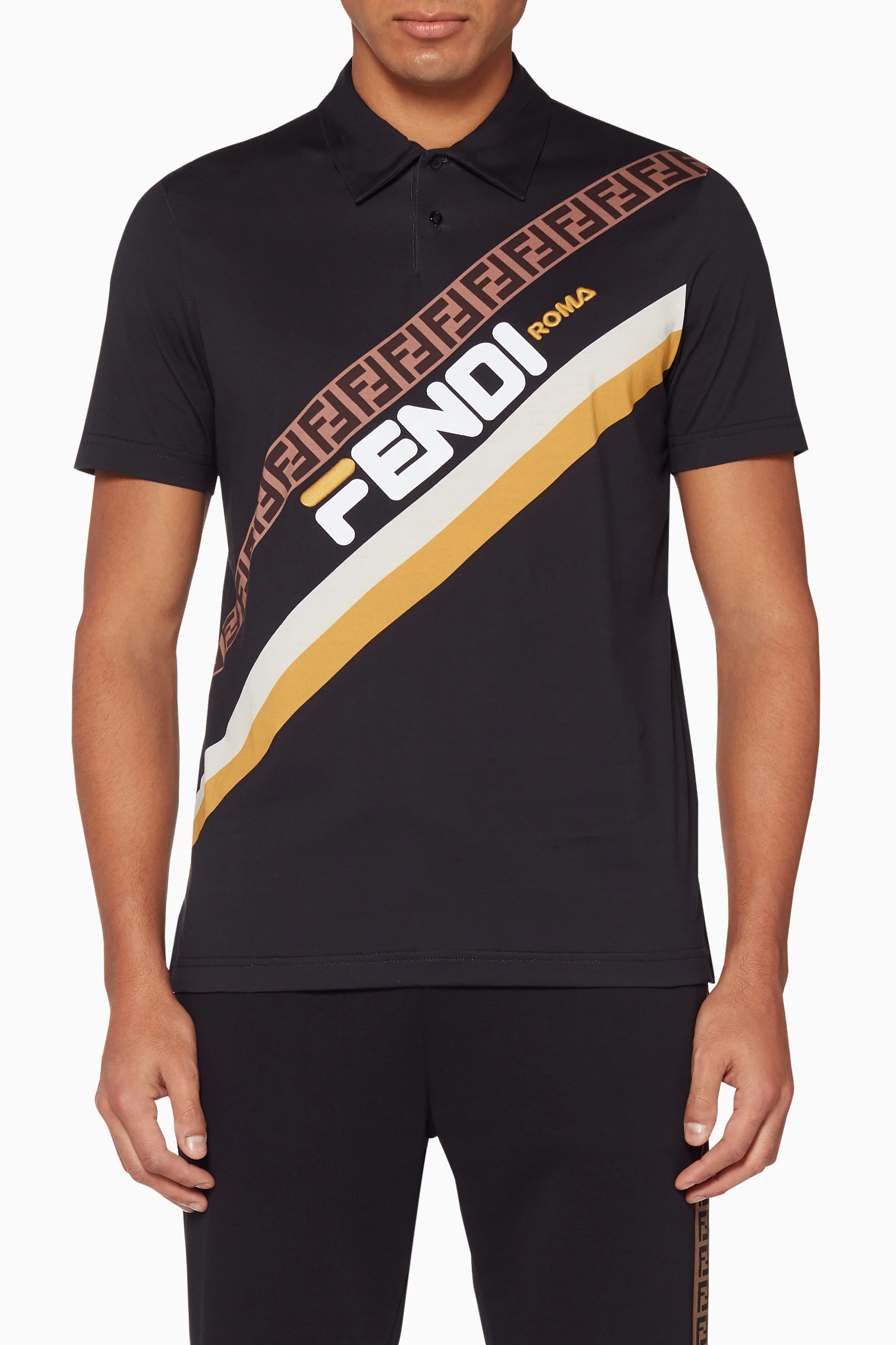 Buy Fendi Black Black Fendi Fila Polo T Shirt For Men Online Ounass Oman
