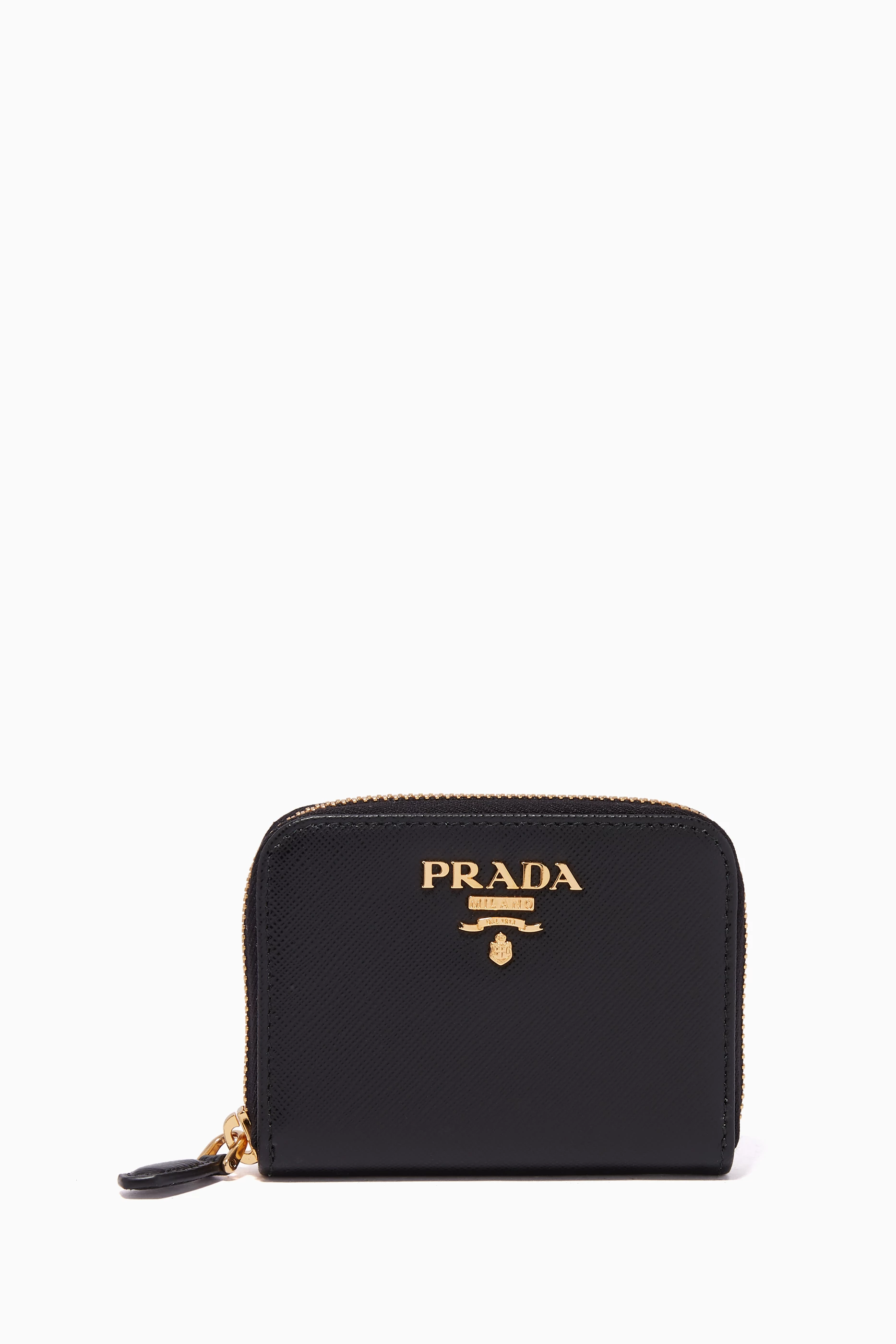 Buy Prada Black Black Saffiano Leather Coin Purse For Women Online Ounass Oman