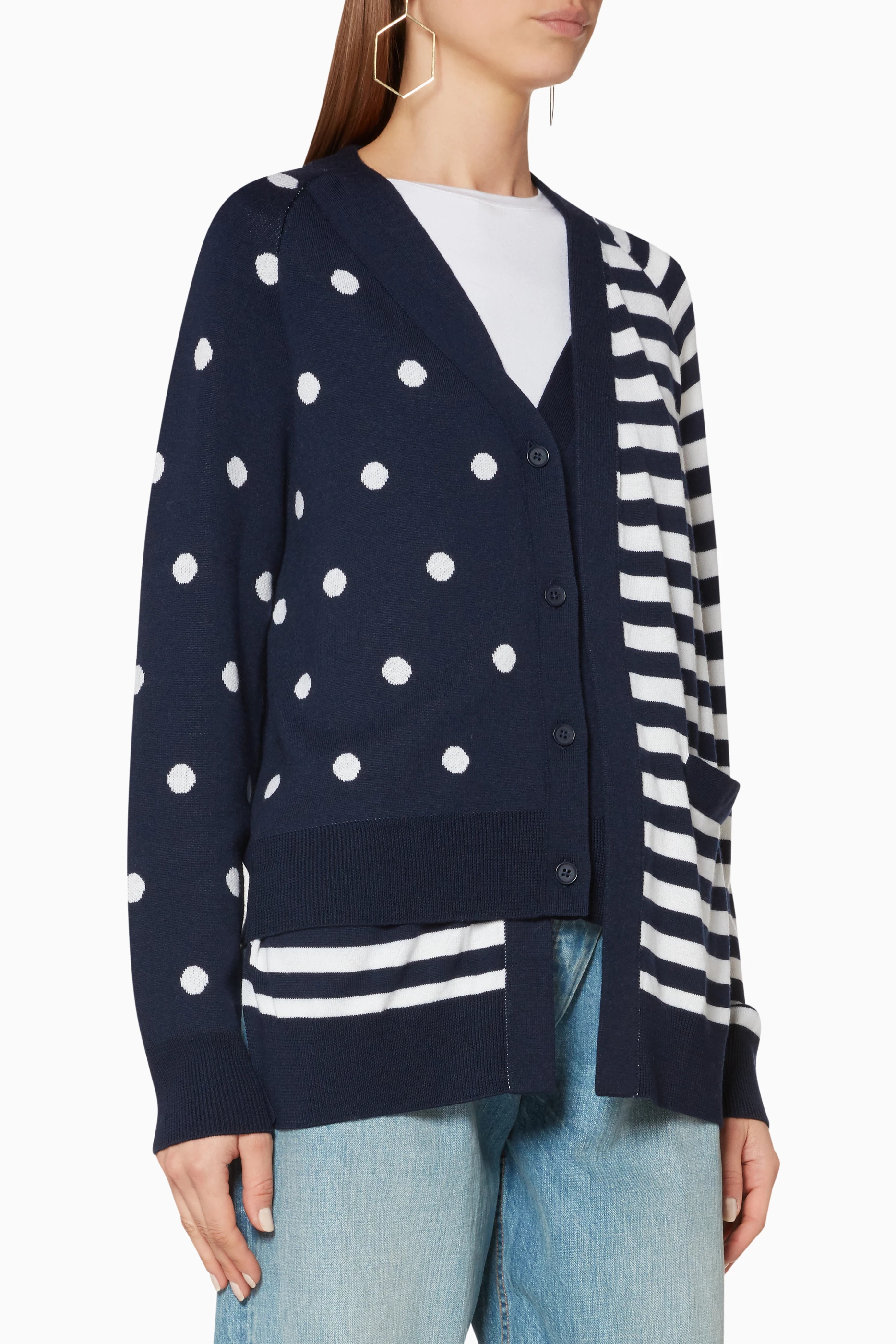 Theory polka dot cardigan hot sale