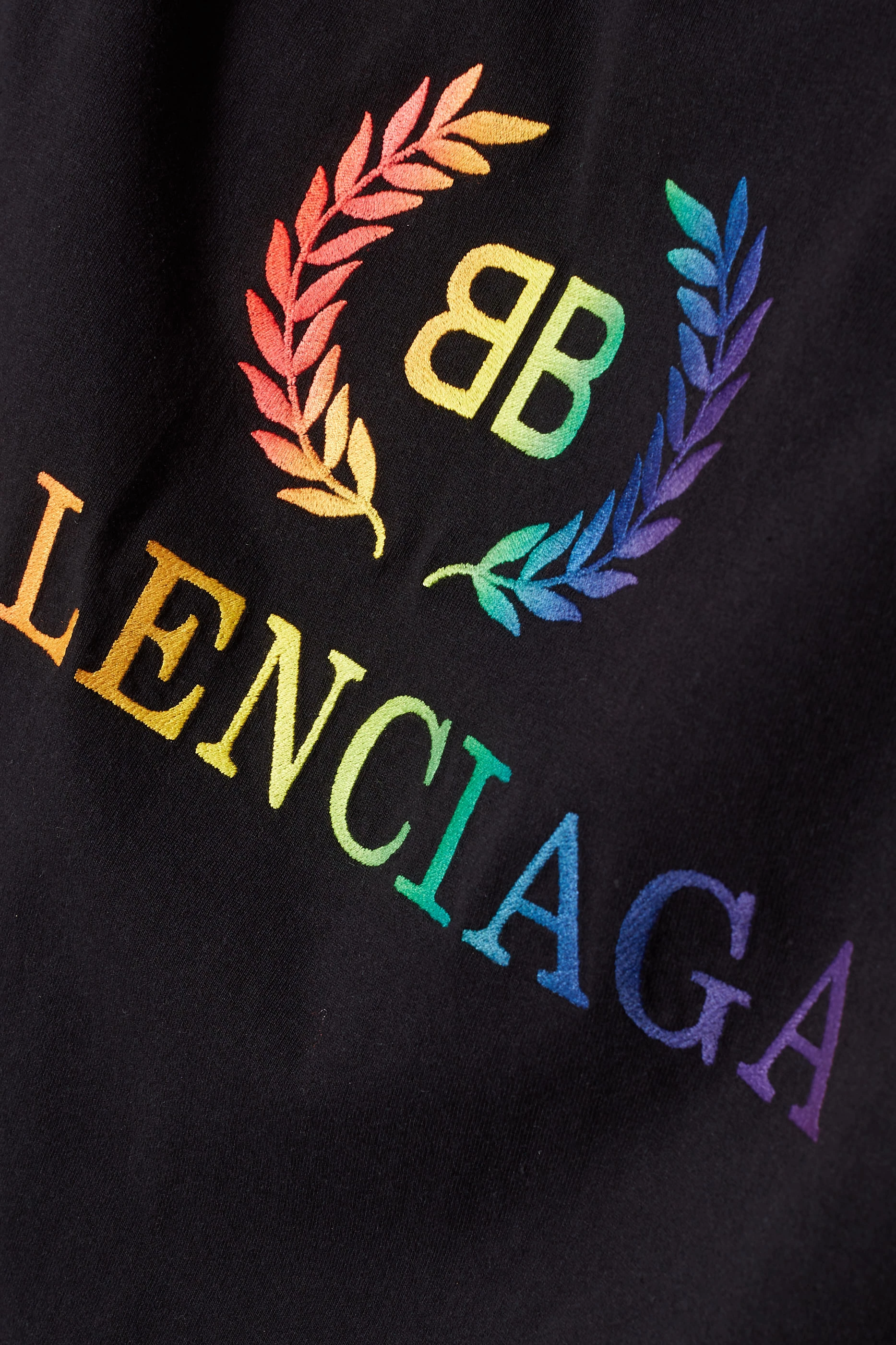 Buy Balenciaga Black Rainbow Logo Print T Shirt For Men Online Ounass Oman