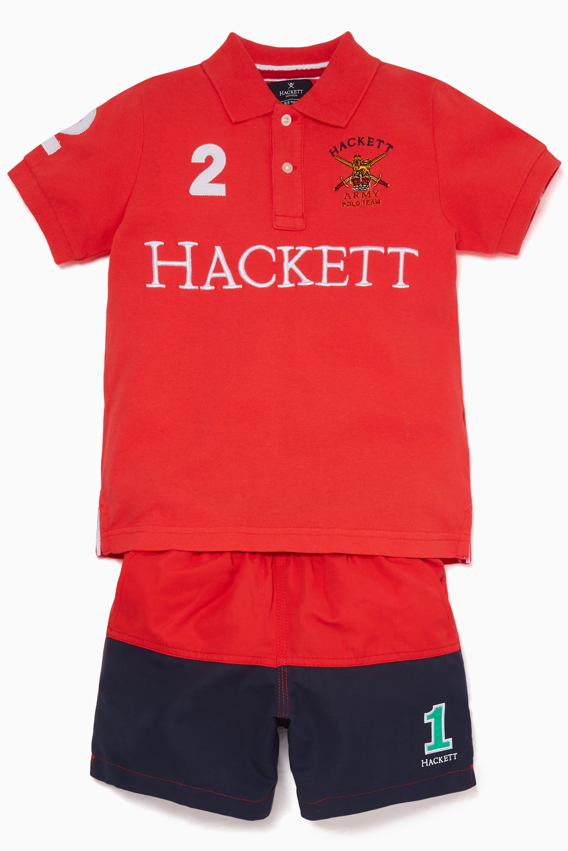 Buy Hackett London Red Logo Embroidered Polo Shirt For Boys Online 