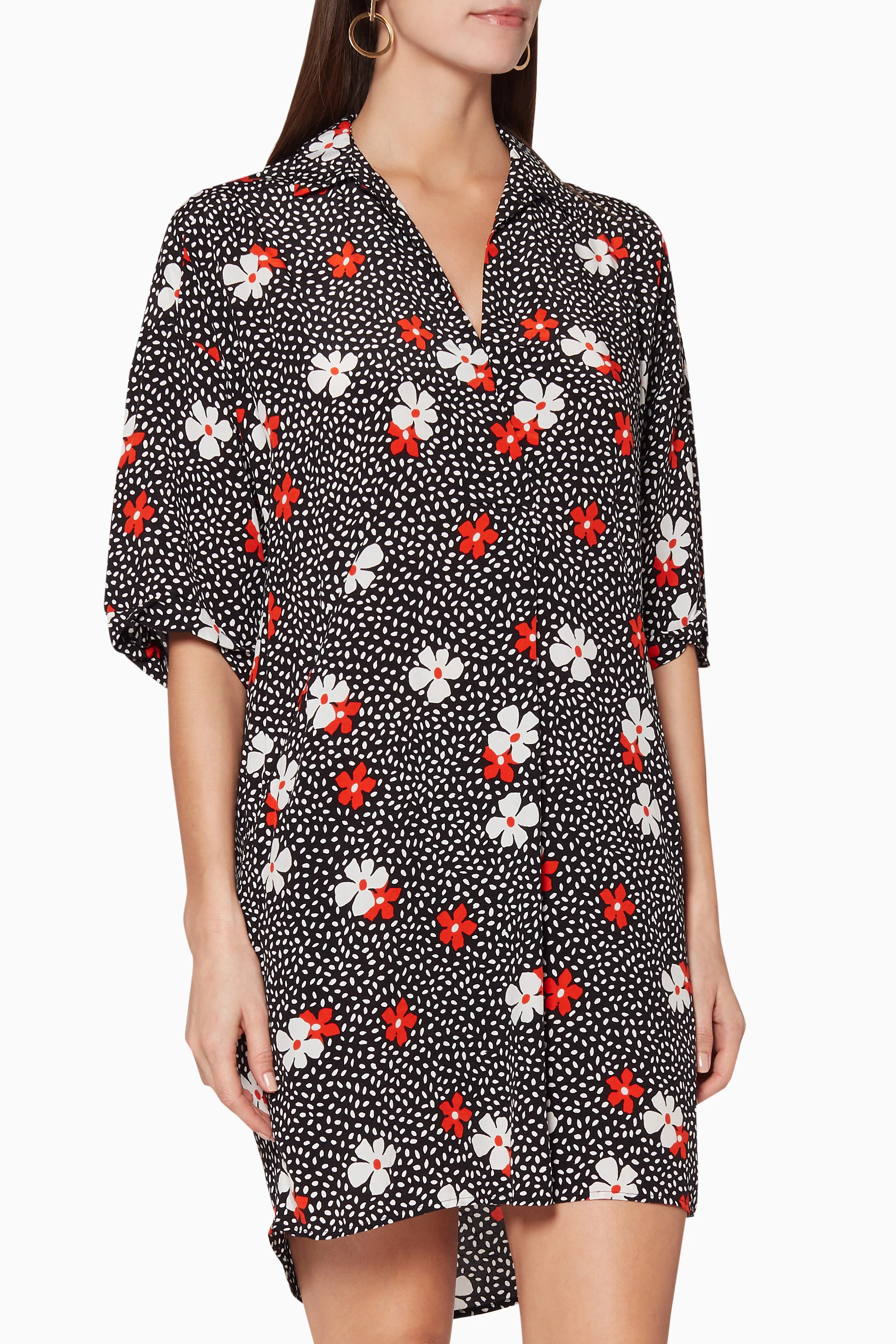 Buy WHISTLES Black Lola Confetti Floral Dress For Women Online Ounass Oman
