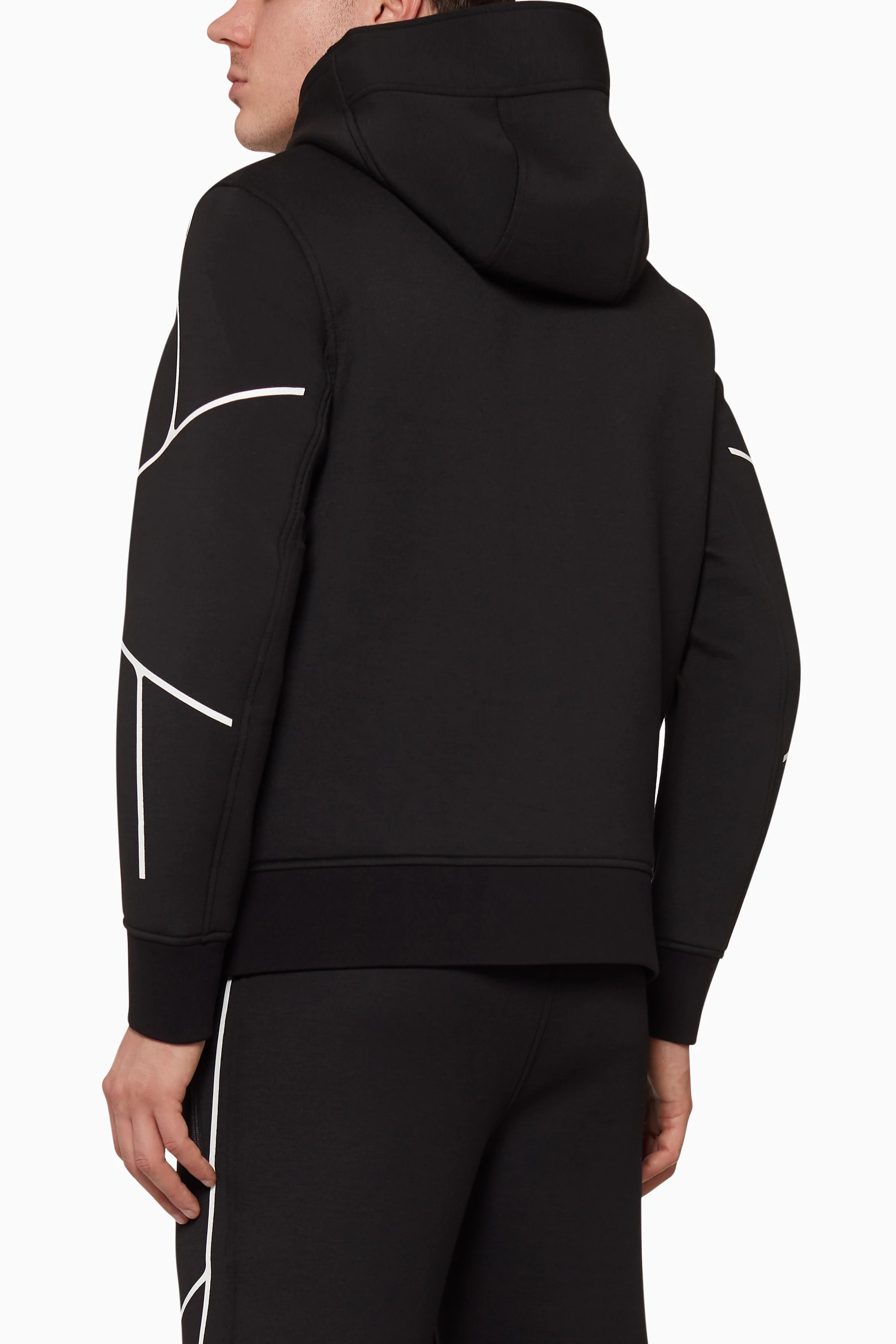 Buy BlackBarrett By Neil Barrett Black Robot Lines Zip Hoodie For Men Online Ounass Oman