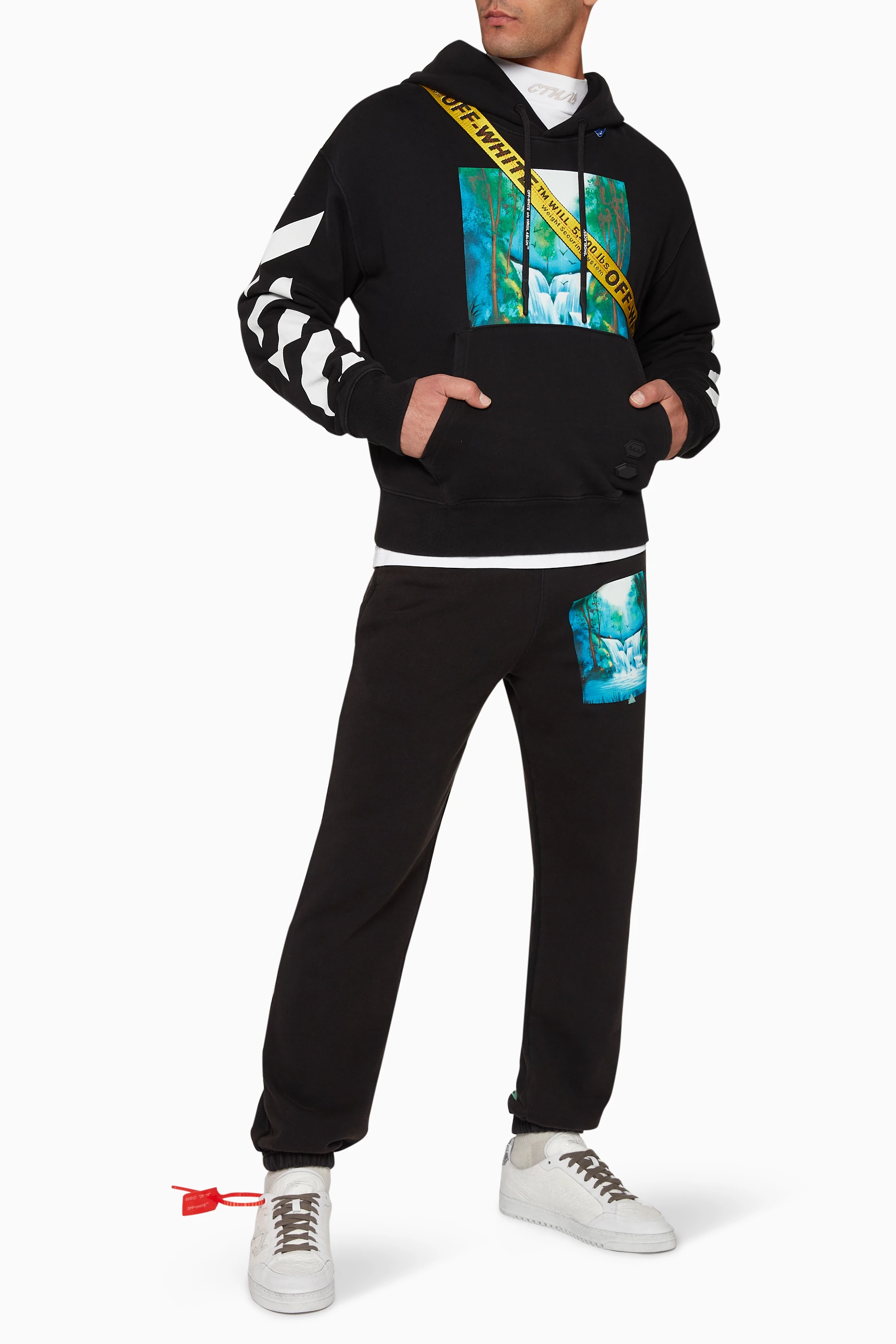 Buy Off White Black Diag Waterfall Cotton Hoodie For Men Online Ounass Oman
