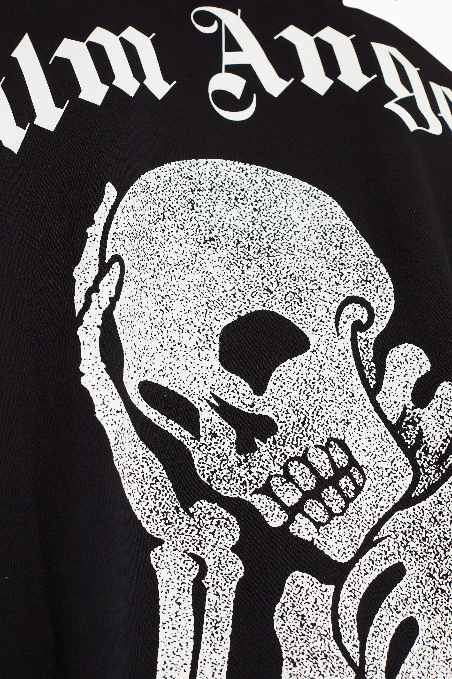 Buy Palm Angels Black Thinking Skull Hooded Sweatshirt For Men 