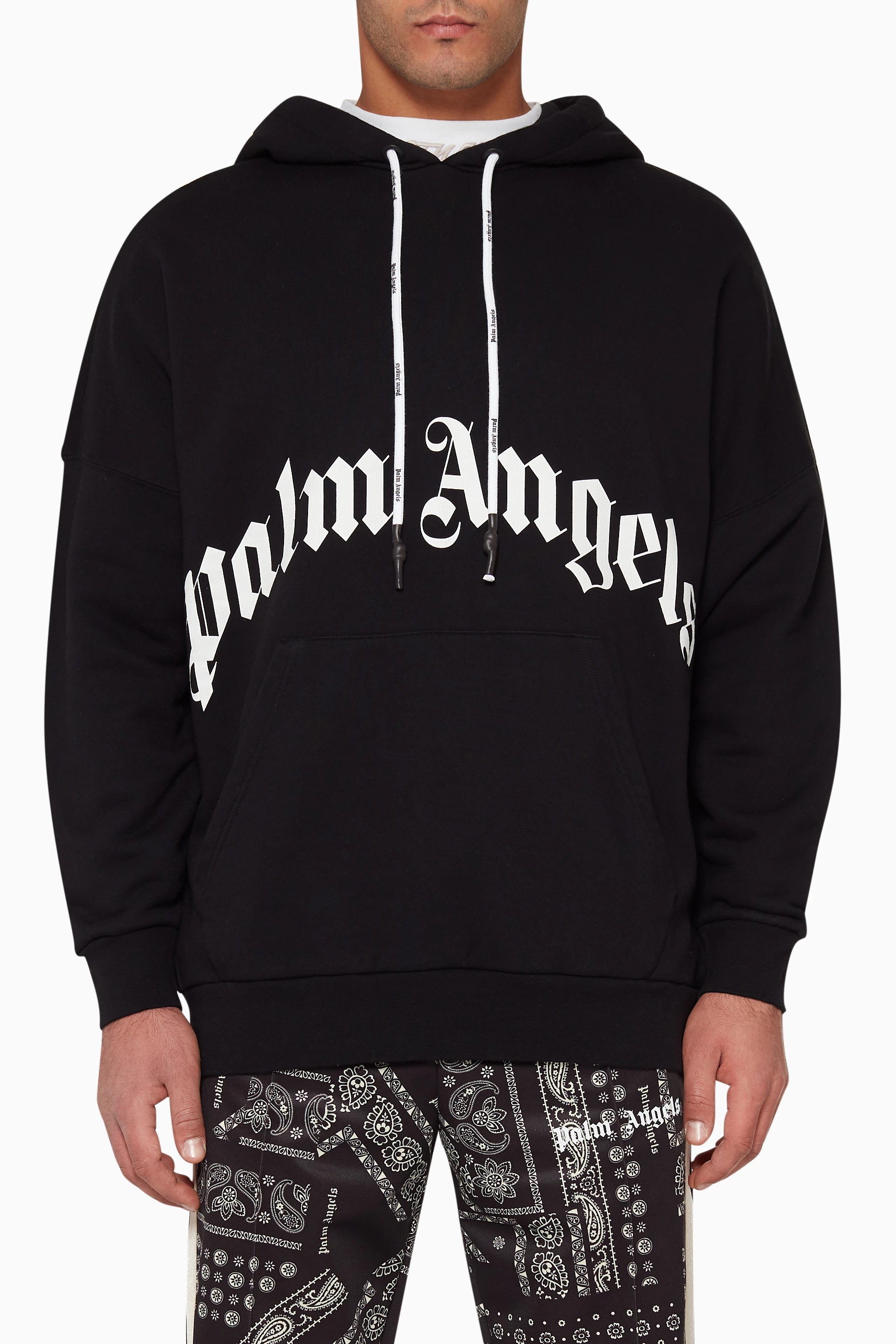 Buy Palm Angels Black Thinking Skull Hooded Sweatshirt For Men 