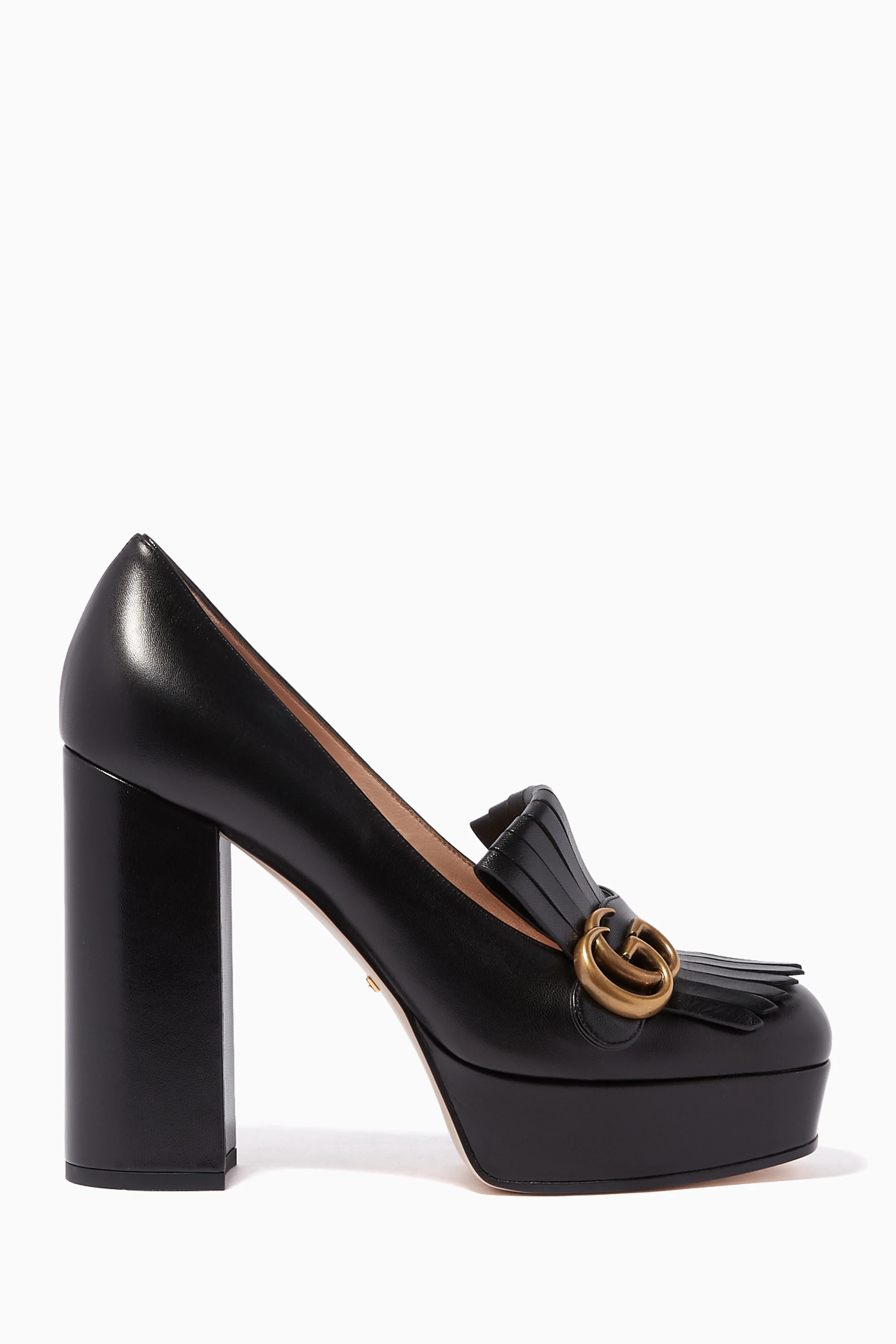 Buy Gucci Black Marmont Leather Platform Pumps For Women Online Ounass Oman