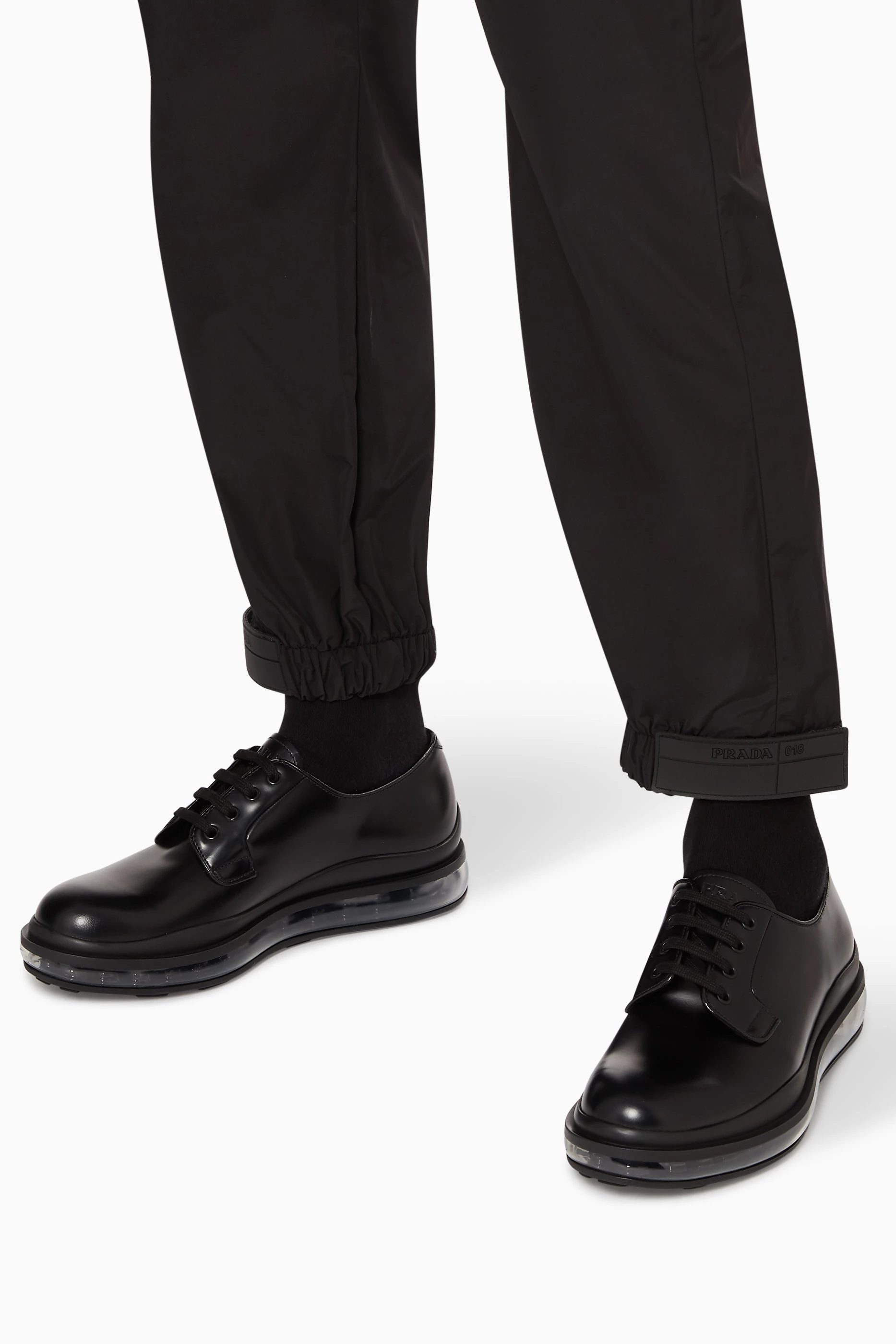 PRADA MENS Levitate Derby Air sole shoe sneaker Buy Prada Black Levitate Derby Shoes For Men Online | Ounass  main image 4