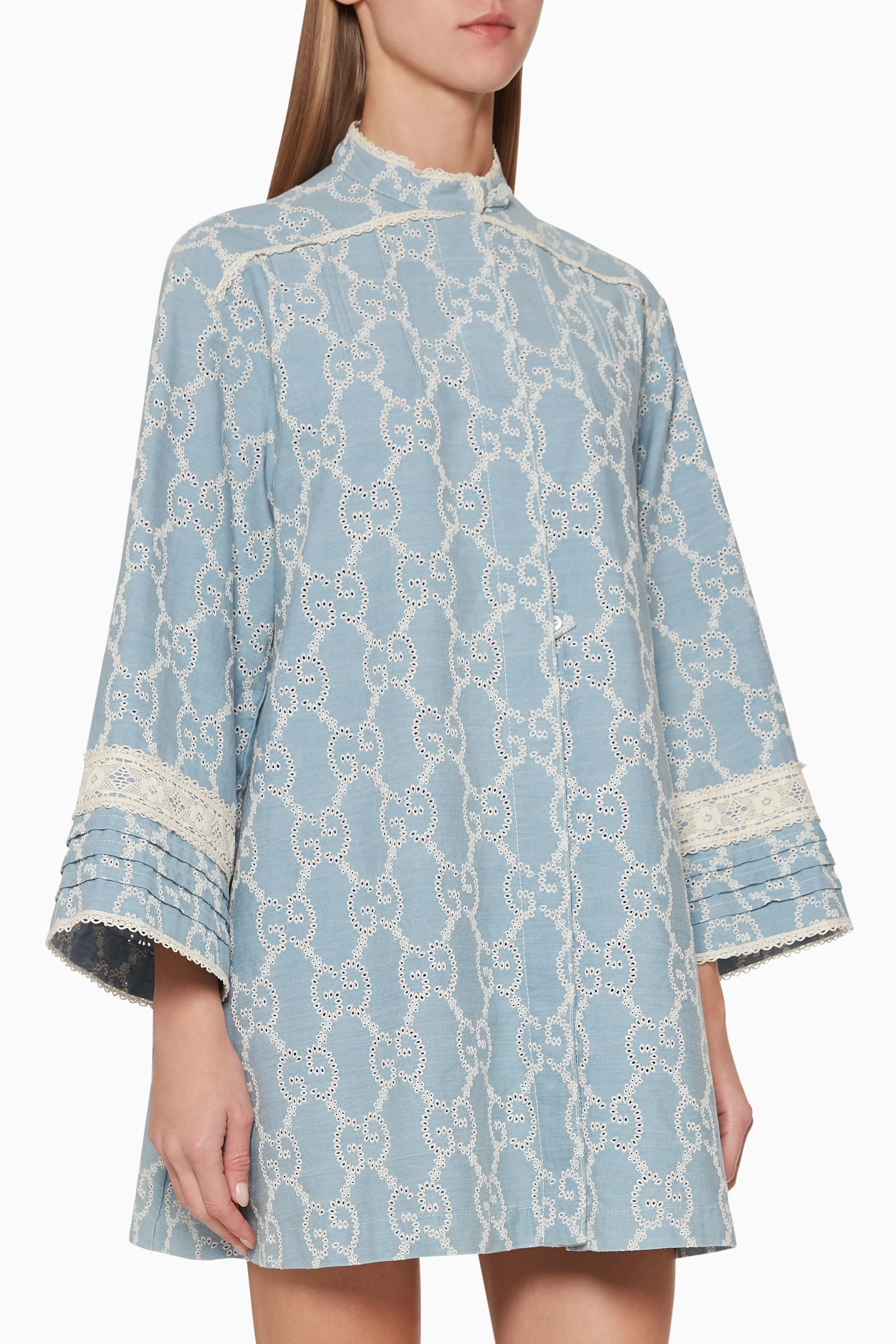 Buy Gucci Blue GG Logo Denim Mini Dress For Women Online | Ounass Oman