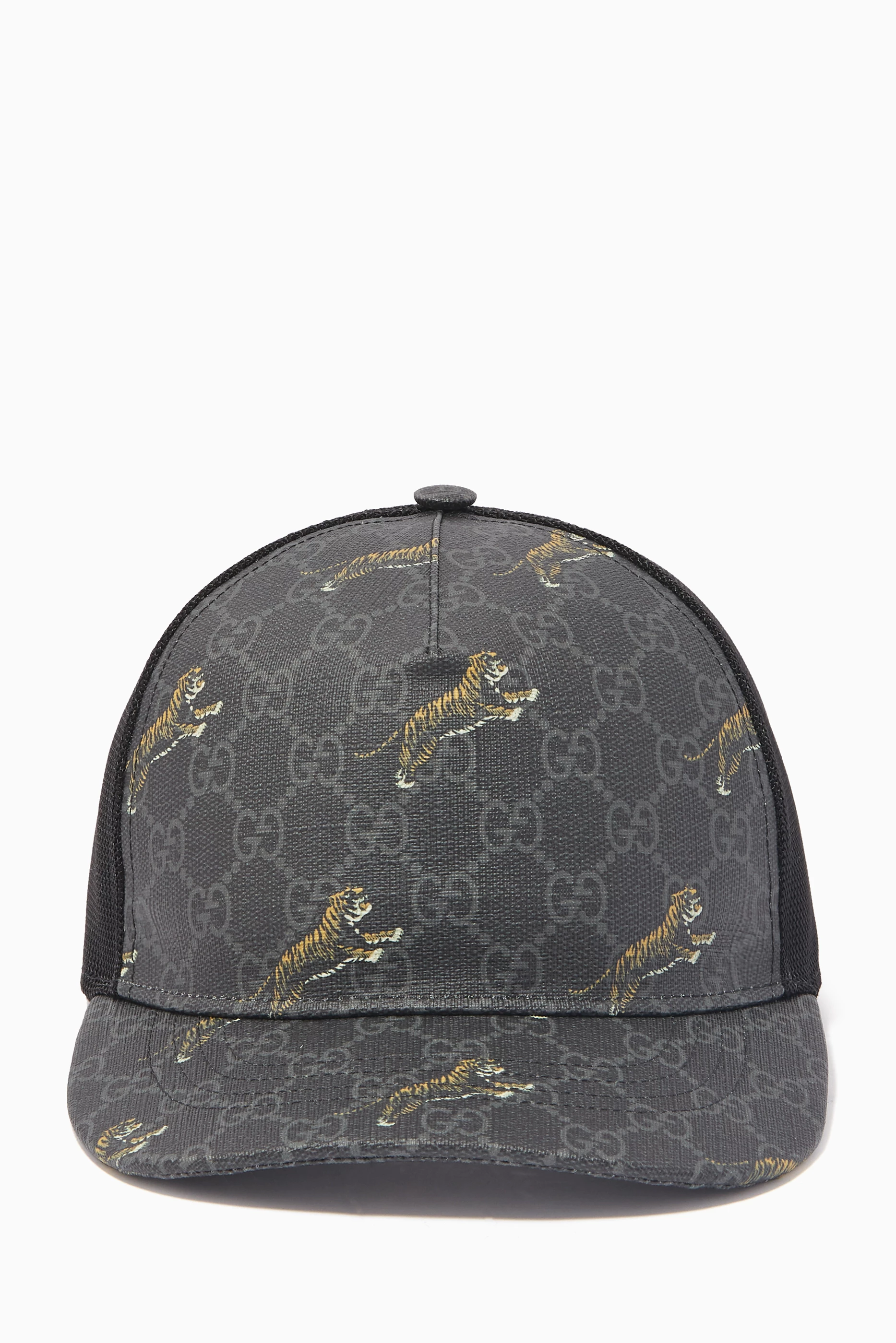 Buy Gucci Black GG Tiger Print Baseball Cap For Men Online Ounass Oman