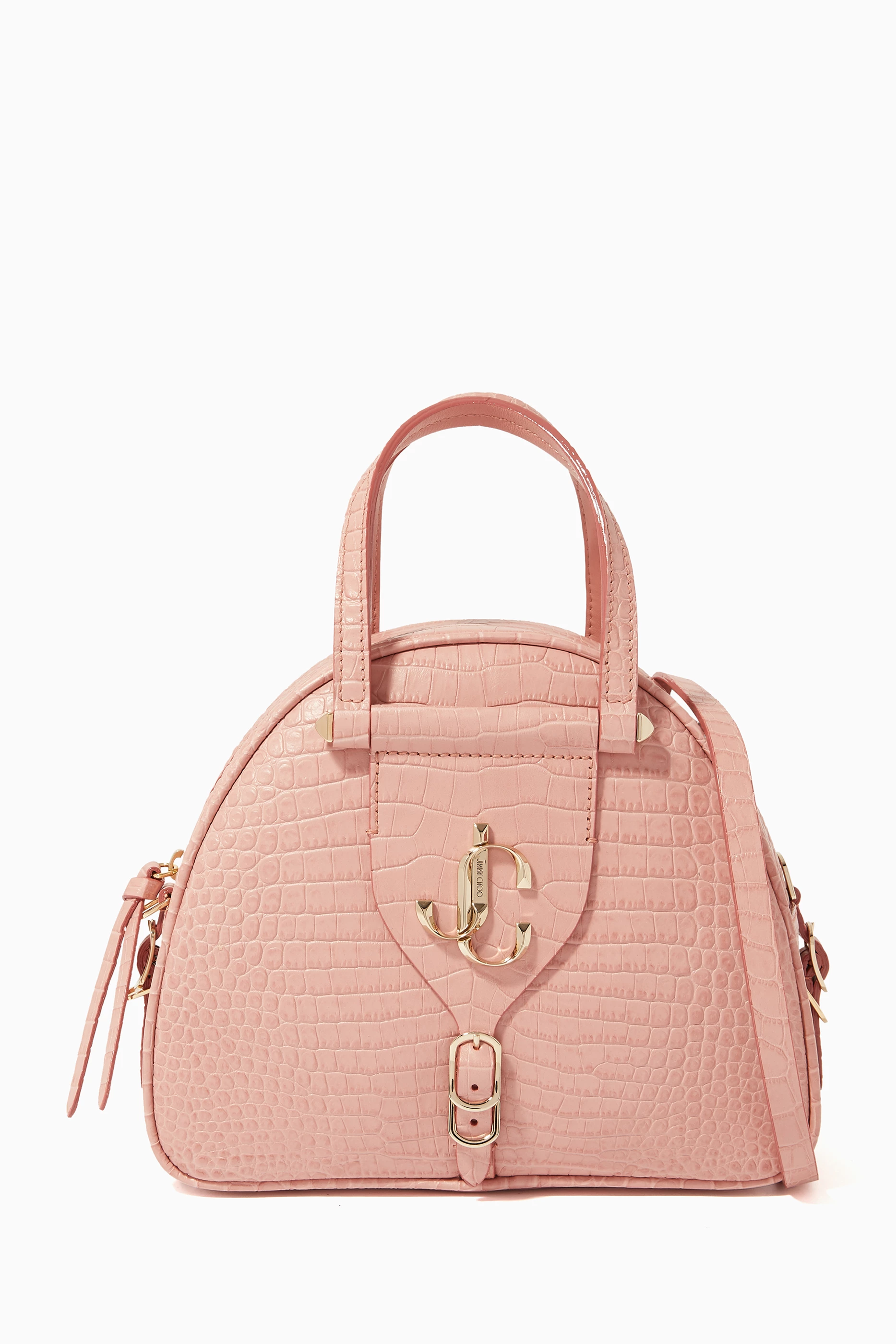 Buy Jimmy Choo Neutral Varenne Bowling S Crocodile-Embossed 