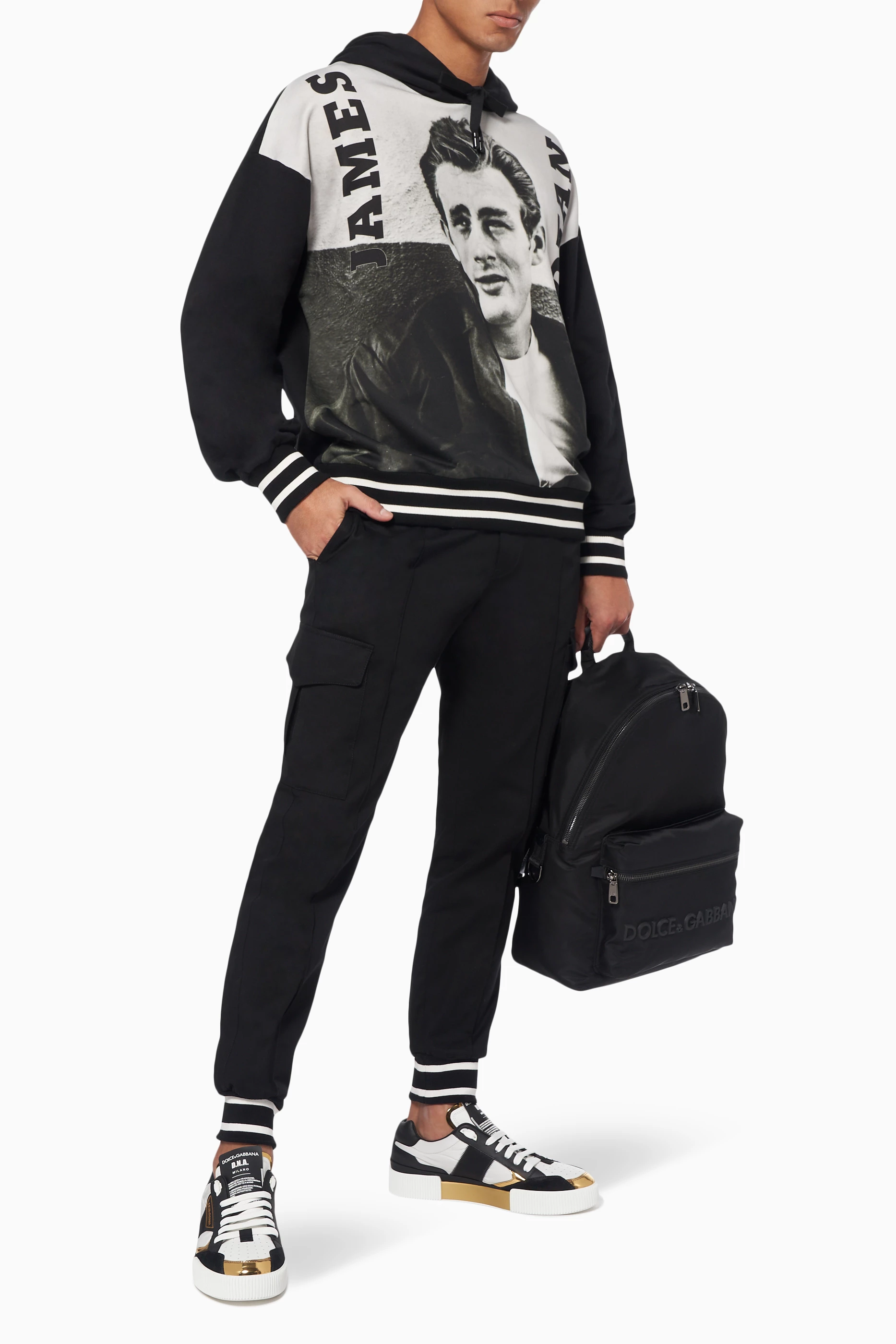 Buy Dolce & Gabbana Black James Dean Cotton Hoodie For Men Online 
