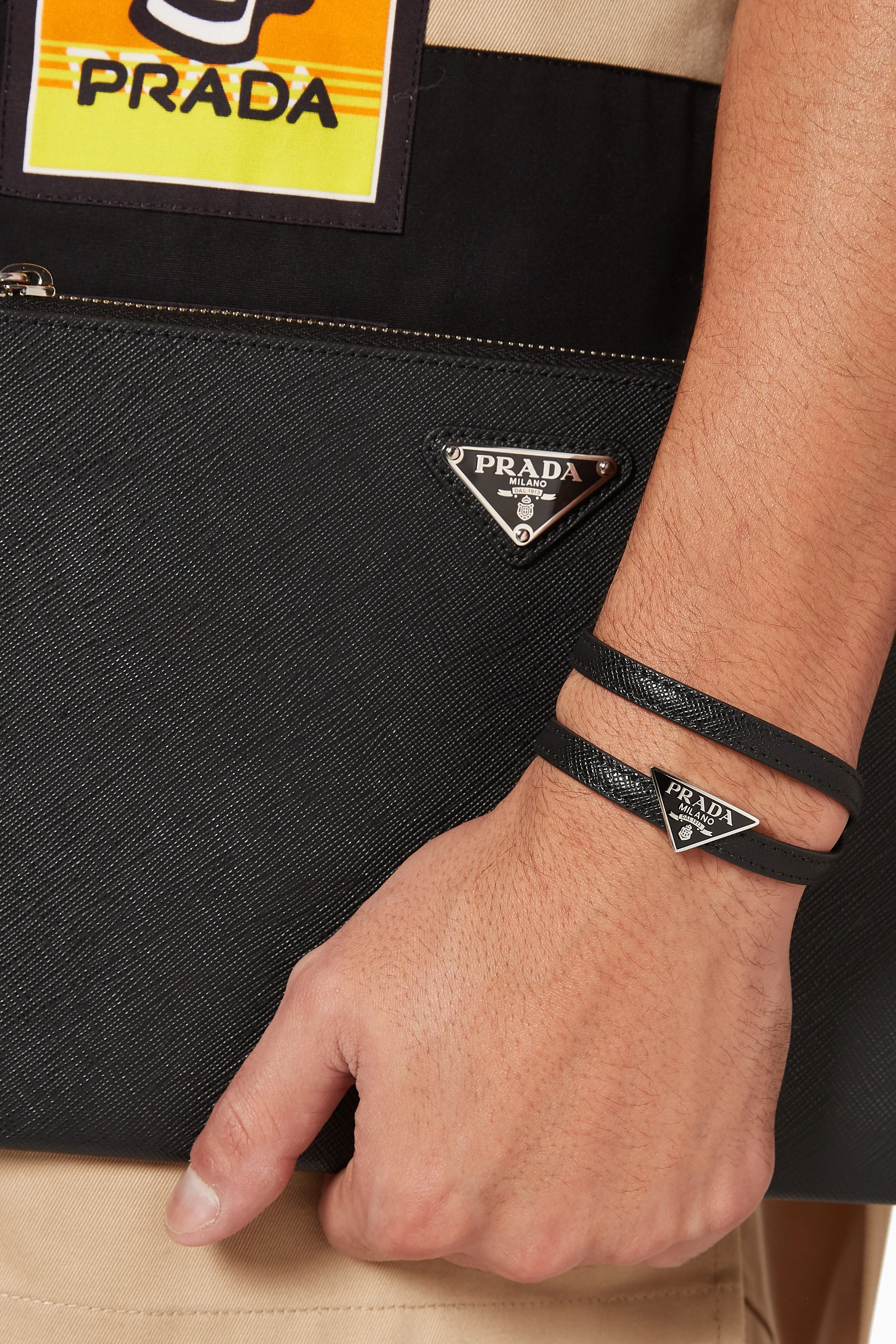 Prada leather bracelet online