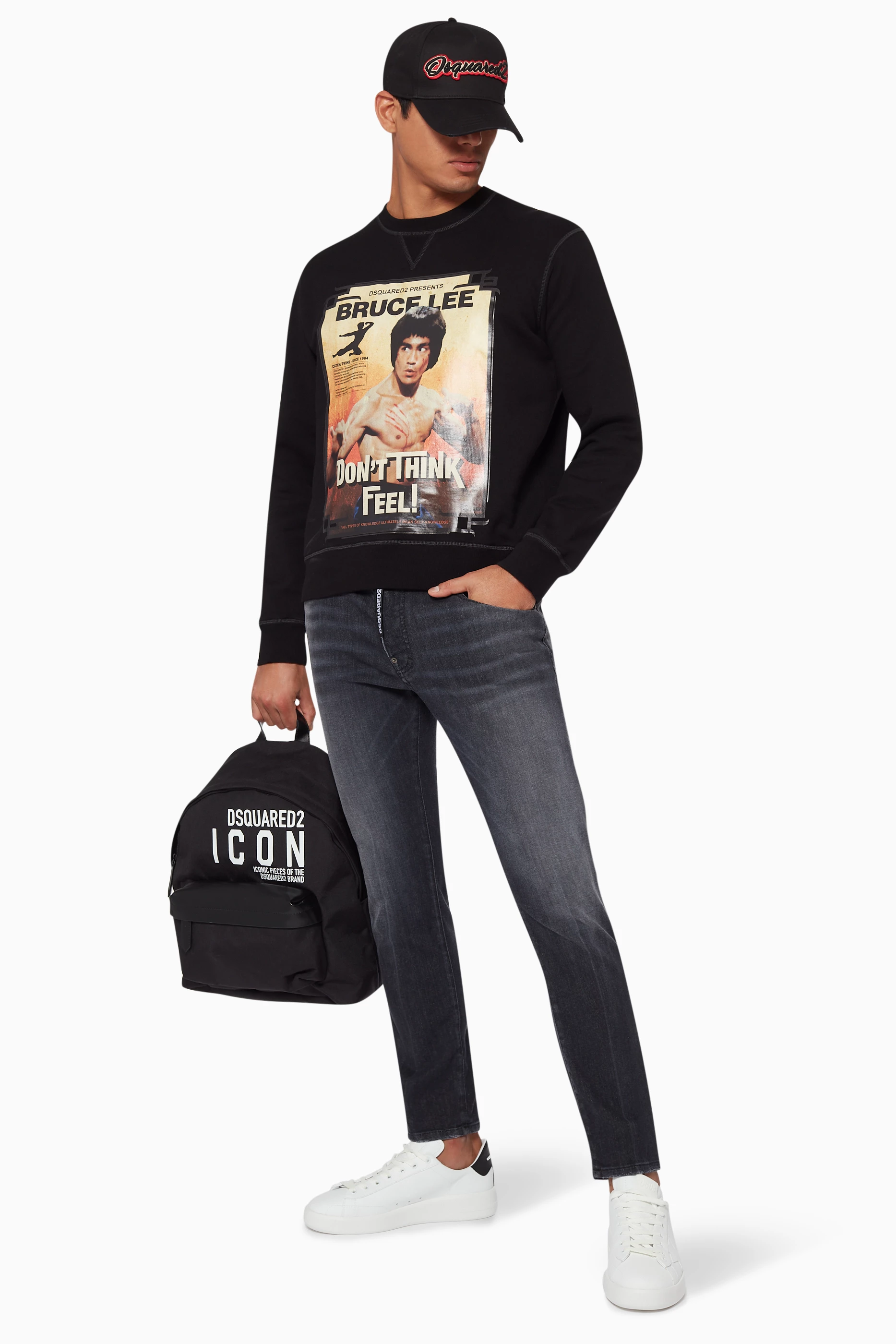Buy Dsquared2 Black Bruce Lee Graphic Print Sweatshirt For Men Online Ounass Oman