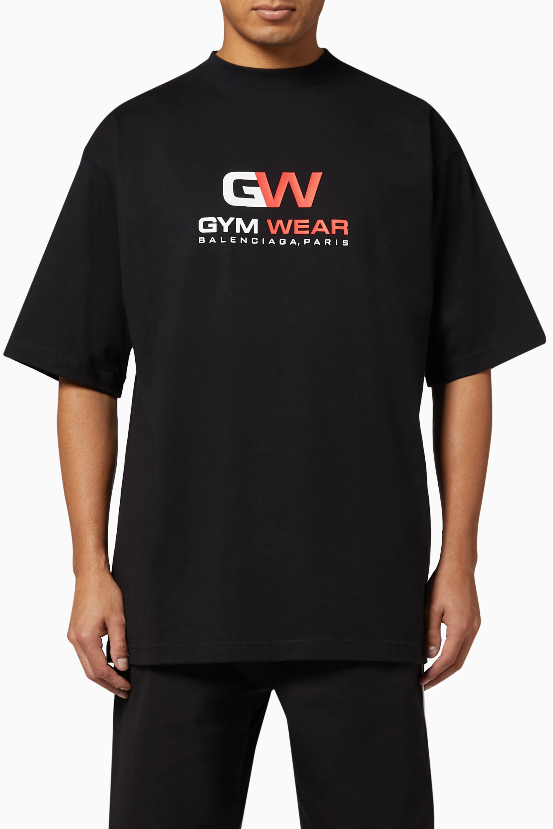 Buy Balenciaga Black Gym Wear Large Fit T-shirt in Vintage Jersey 