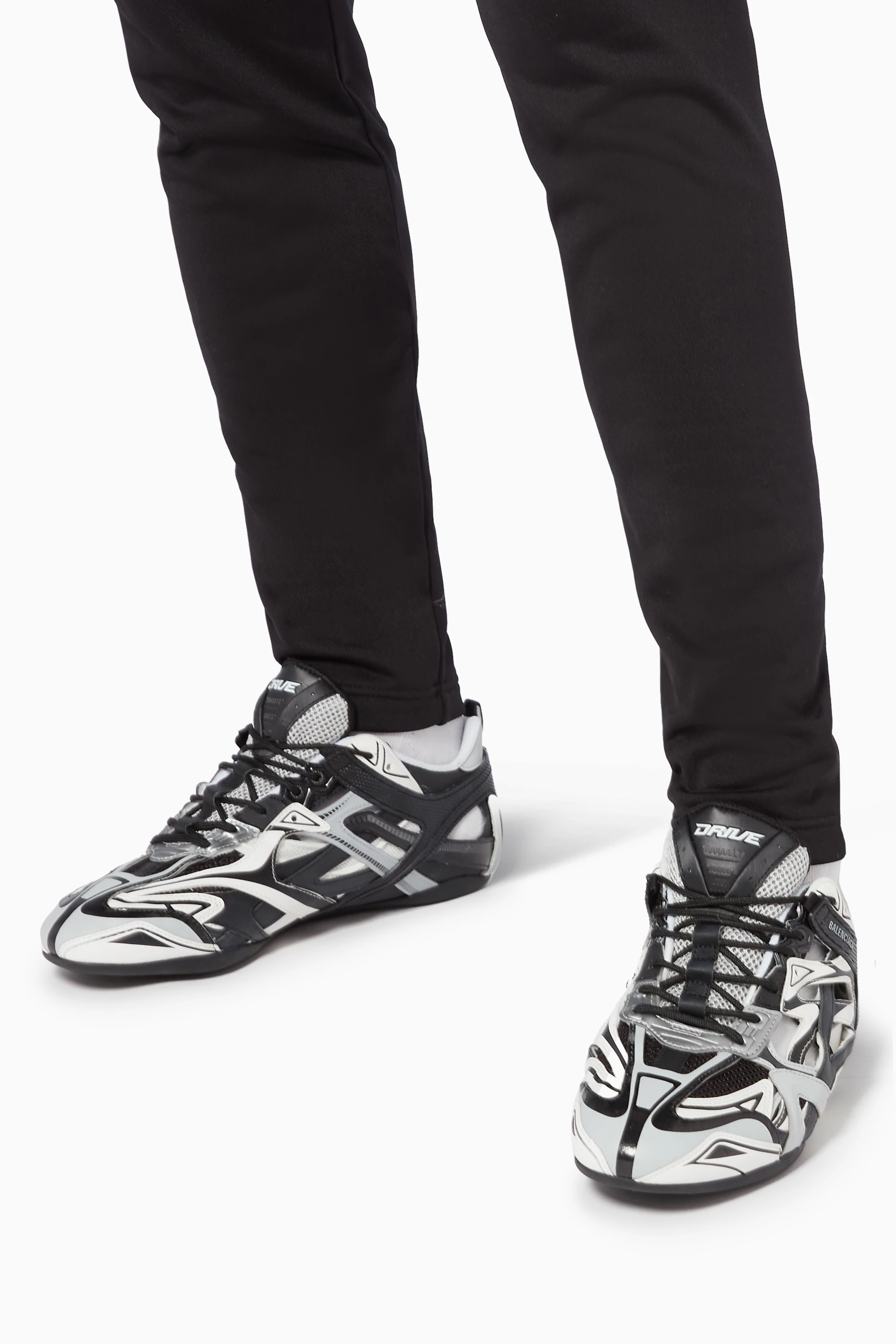 Buy Balenciaga Grey Drive Sneakers in Technical Fabric & Nylon 