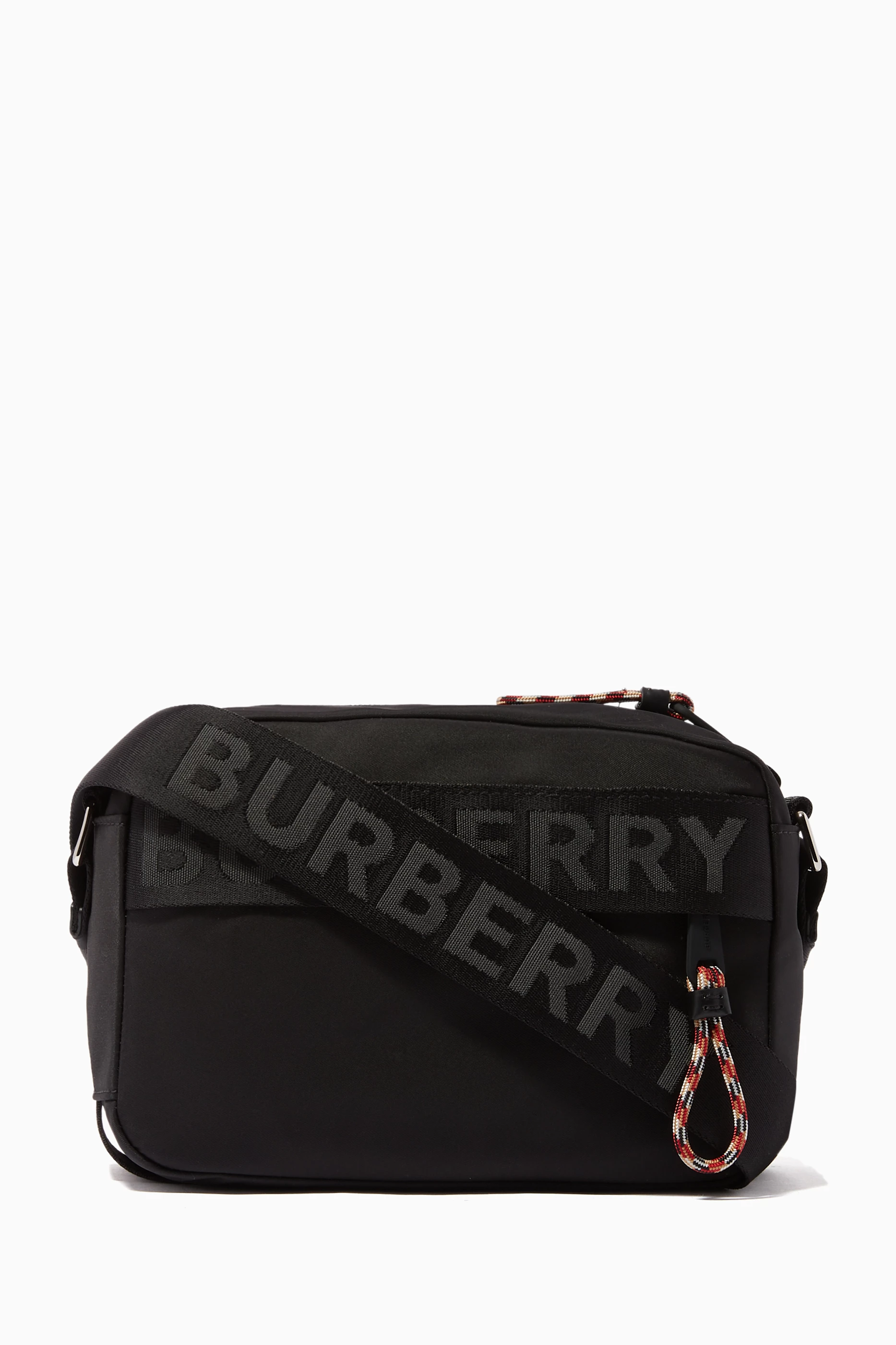 Buy Burberry Black Crossbody Bag in Logo Lettering Nylon For Men Online Ounass Oman