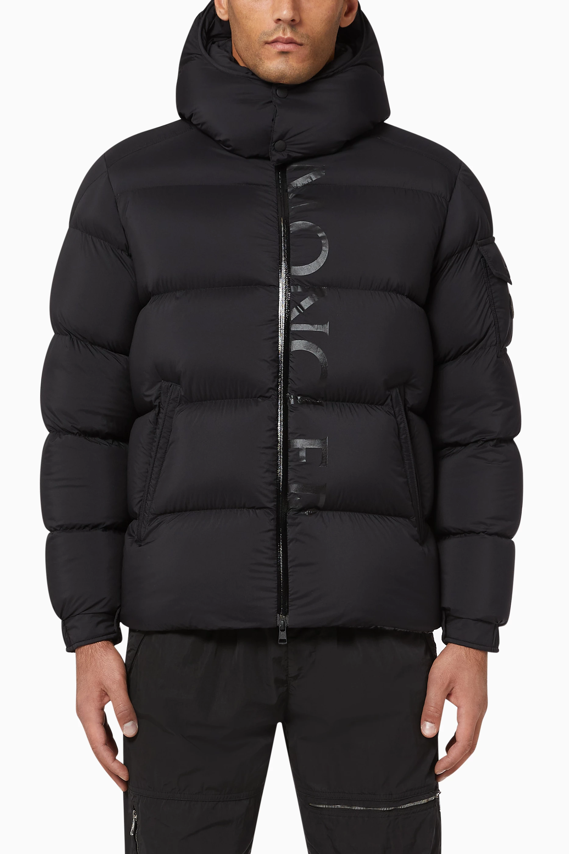 Buy Moncler Black Maures Logo Down Jacket For Men Online | Ounass Oman
