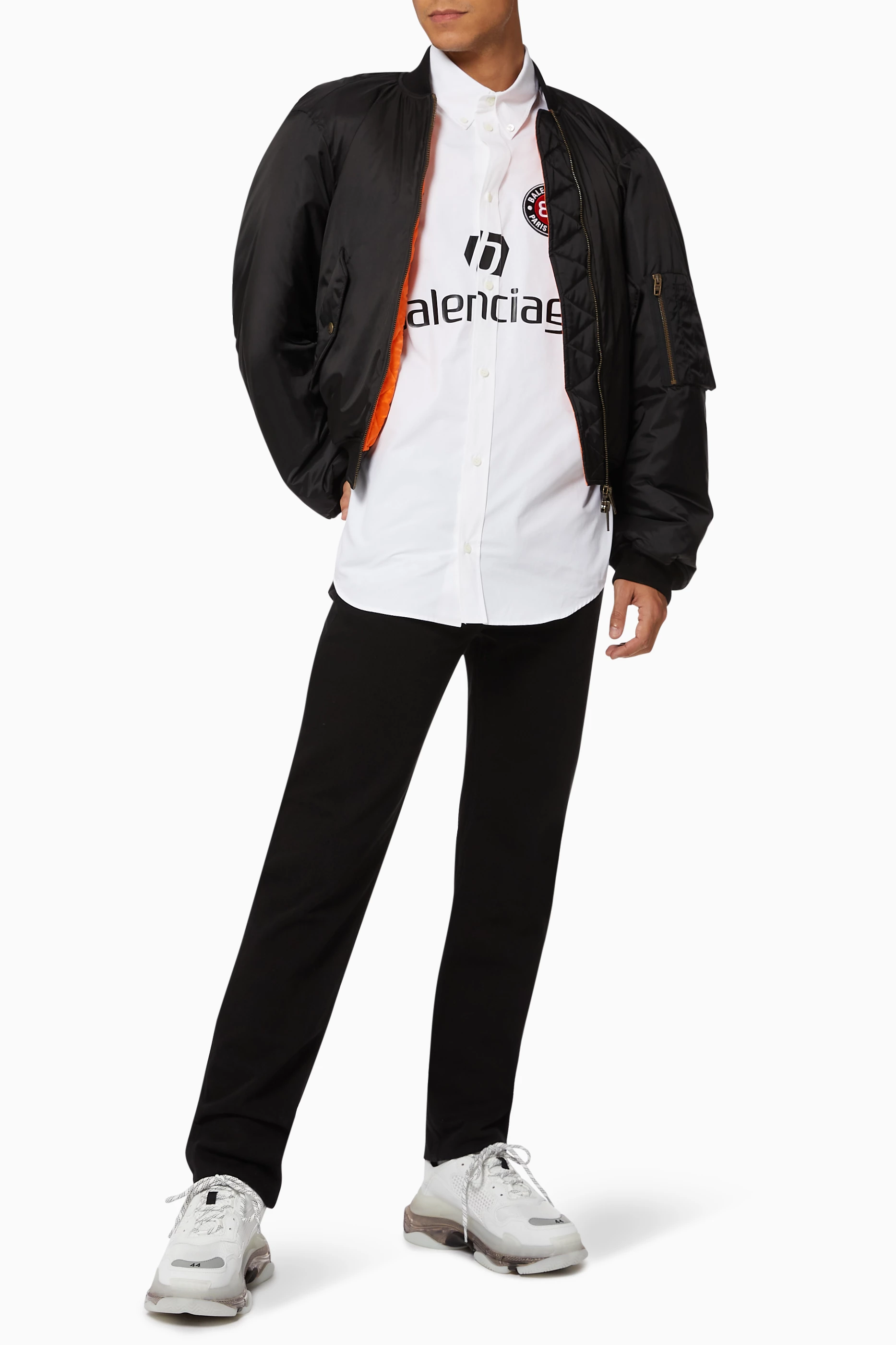 Buy Balenciaga Black Steroid Bomber Jacket in Nylon For Men Online