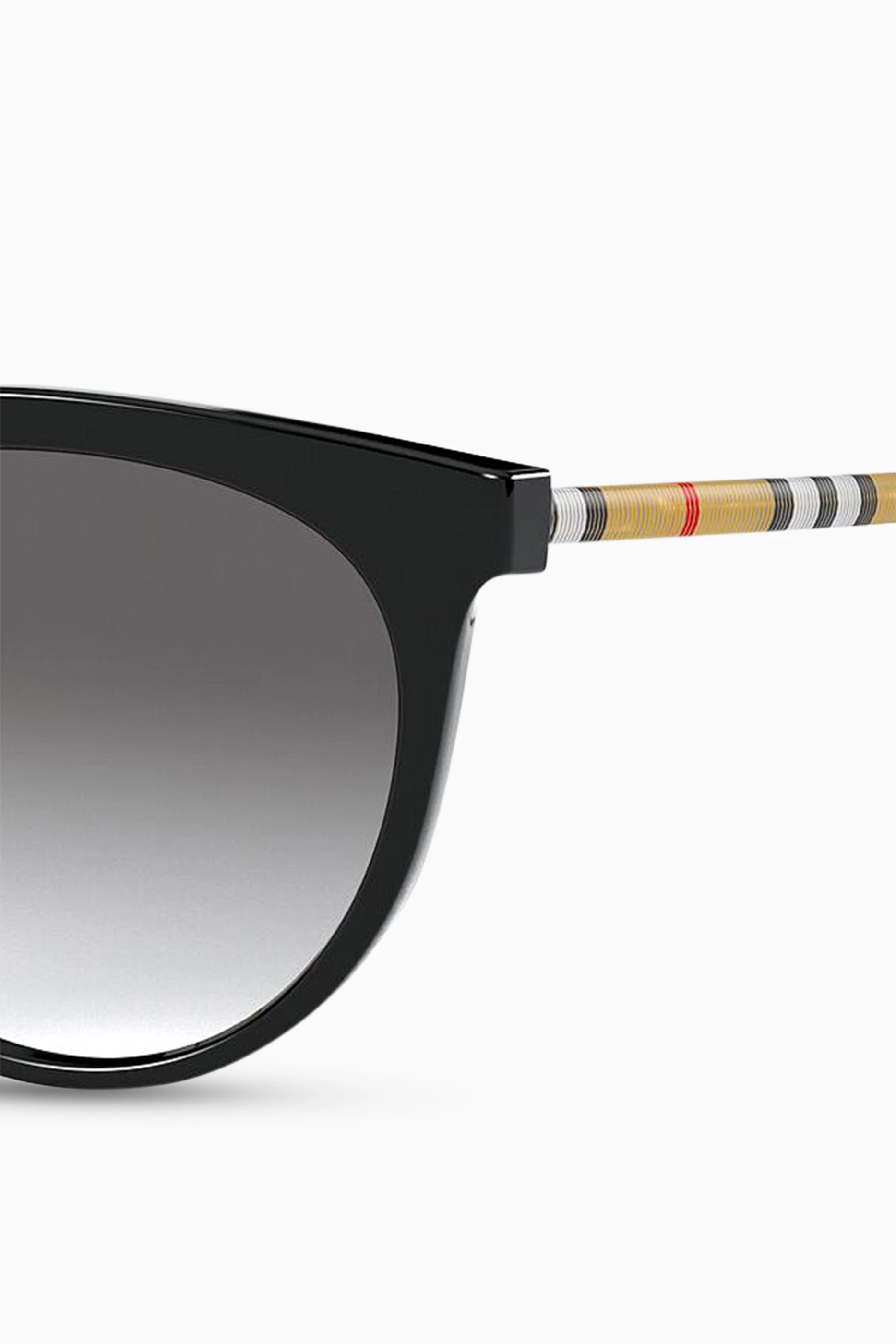 Burberry Black Cat-Eye Sunglasses with Signature Stripe Temples Burberry BE4436U Cat Eye Sunglasses | Neiman Marcus main image 4