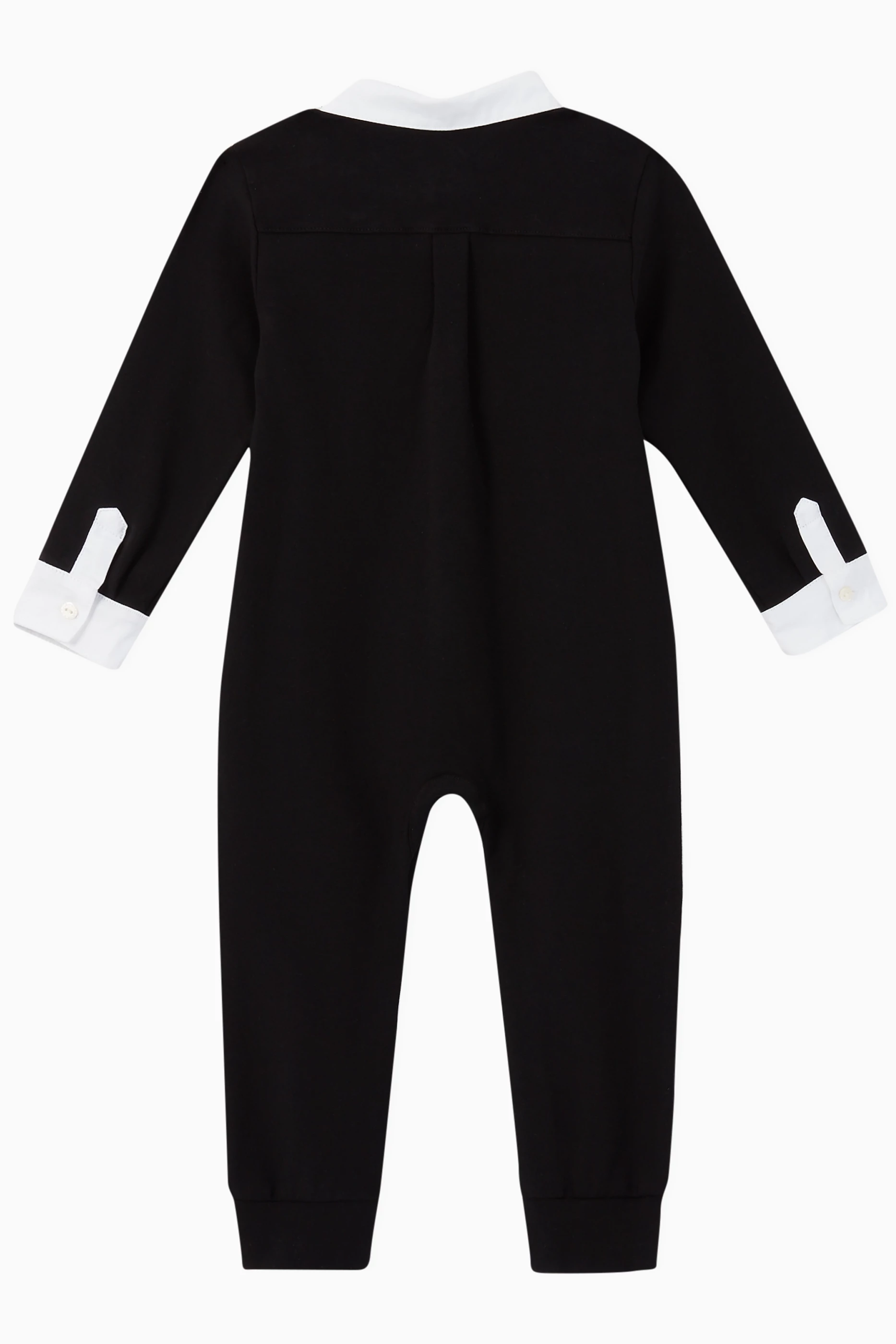 Buy Dolce Gabbana Black Bow Tuxedo Romper Set For Baby Boys - Main Image