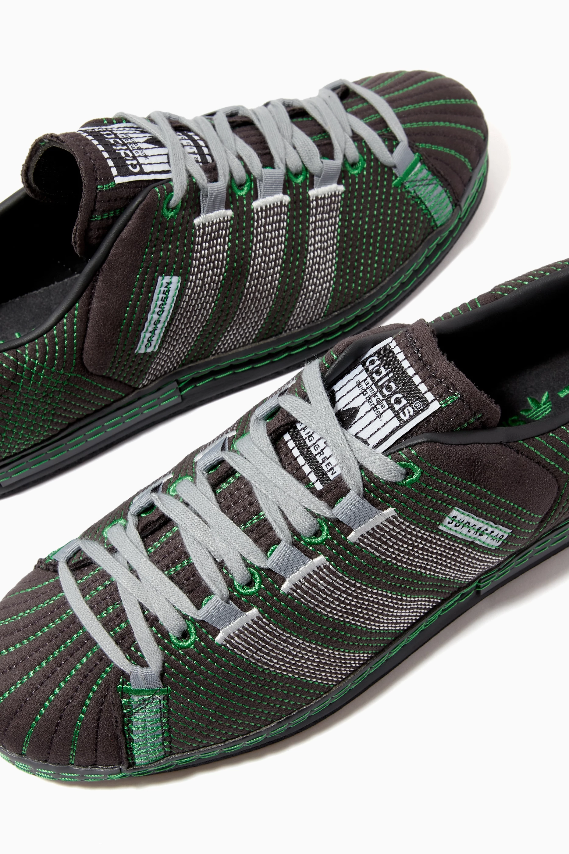 adidas gazelle silver green womens adidas Craig Green Superstar Trainers – Sams Stock main image 0
