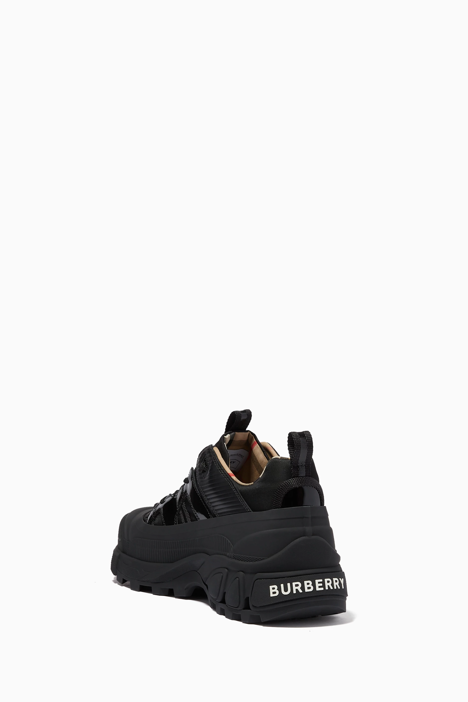 Buy Burberry Black Arthur Sneakers in Rubber Leather For Men Online Ounass Oman