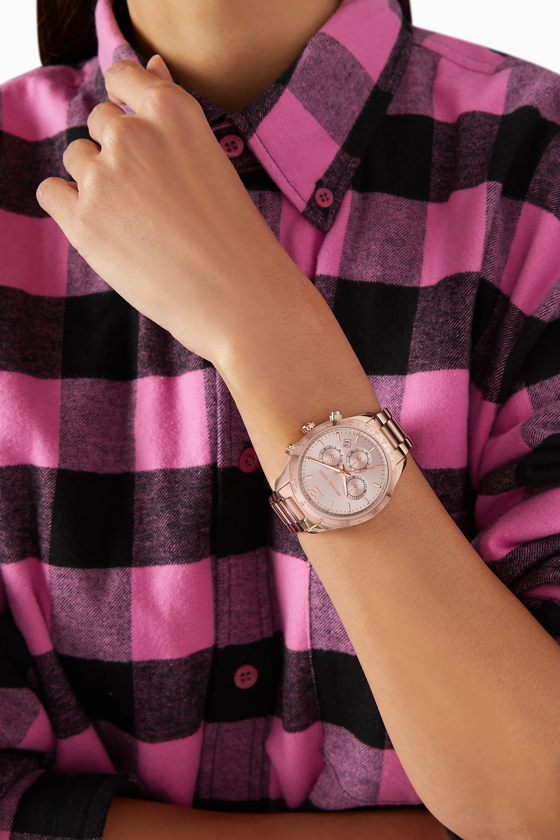 大輪 オーロラピンクオレンジグラデーションローズ25番と41番 Buy Michael Kors Rose Gold Layton Oversized Quartz Chronograph