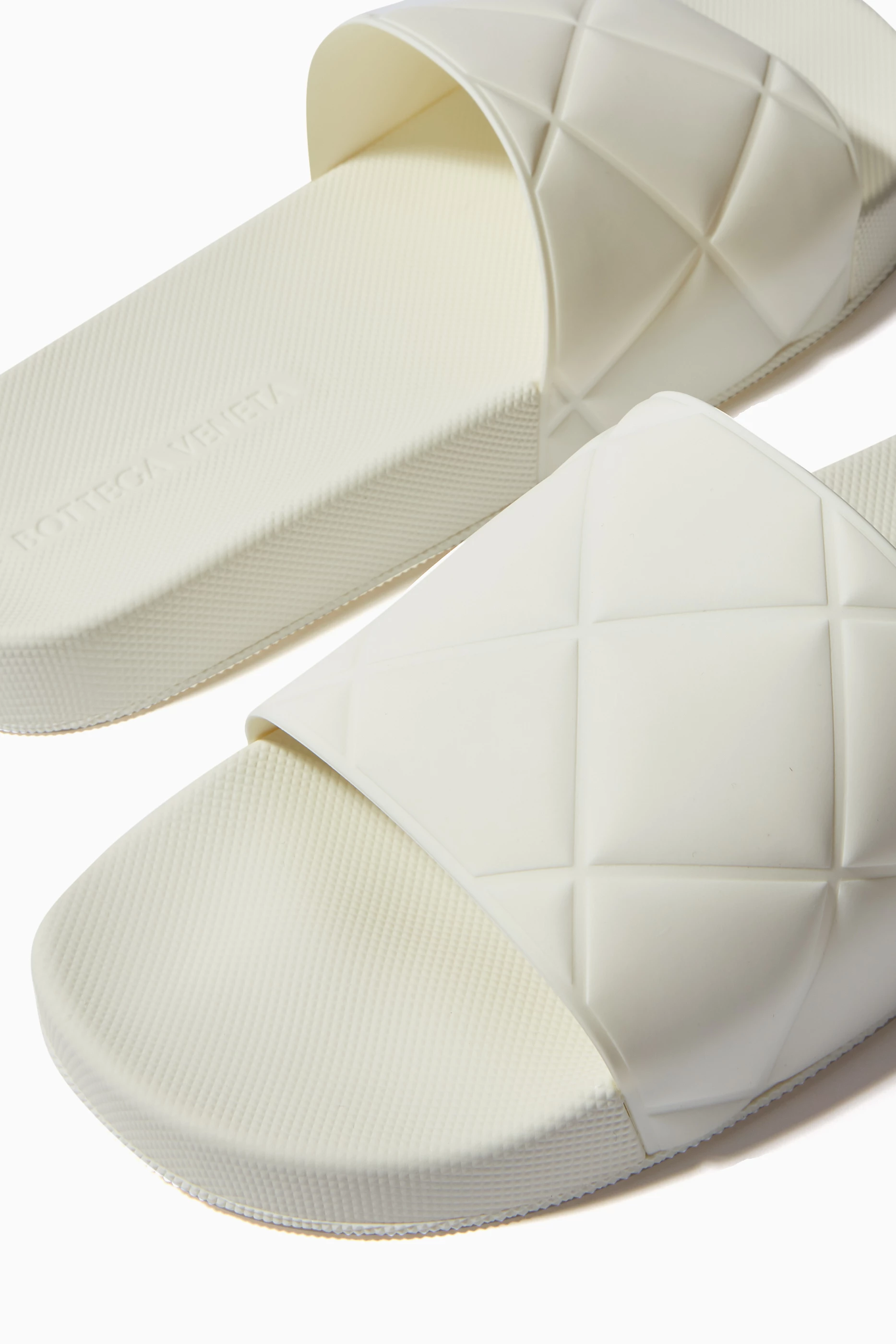 Bottega Veneta White Rubber Sole Slide Bottega Veneta Rubber Sandals - Green Sandals, Shoes  main image 2