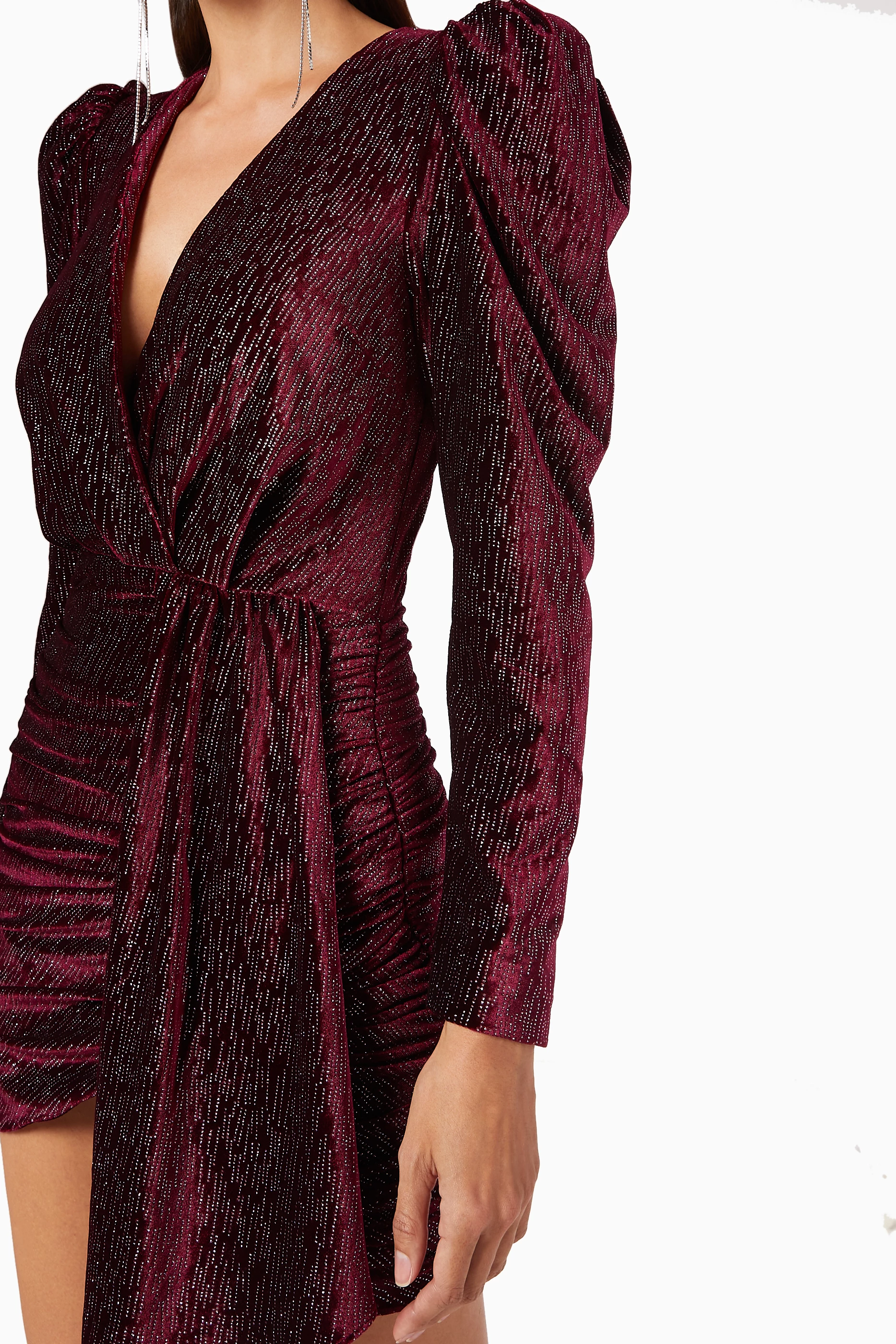 lavish alice burgundy dress Lavish Alice Beaded and Sequin Velvet Mix Mini Dress in Burgundy