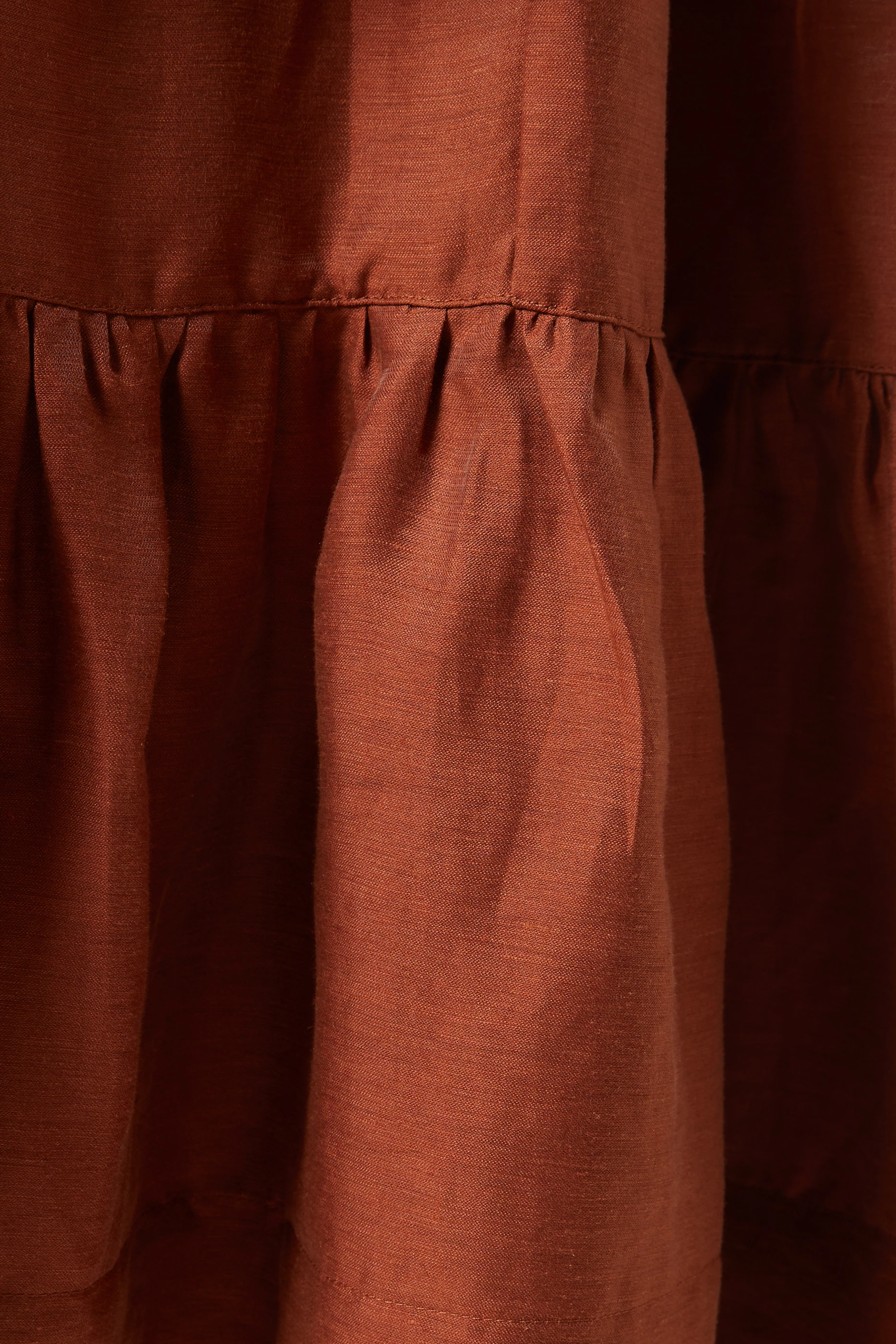 Buy Shona Joy Brown Elsa Linen-Blend Tiered Midi Dress For Women Online |  Ounass Oman