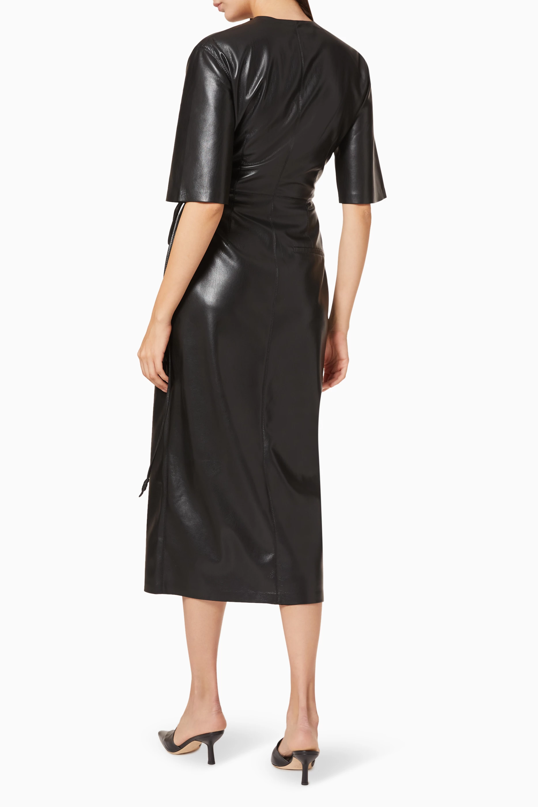 nanushka faux leather dress Ferriti - Okobor™ Alt-Leather Midi Dress main image 0