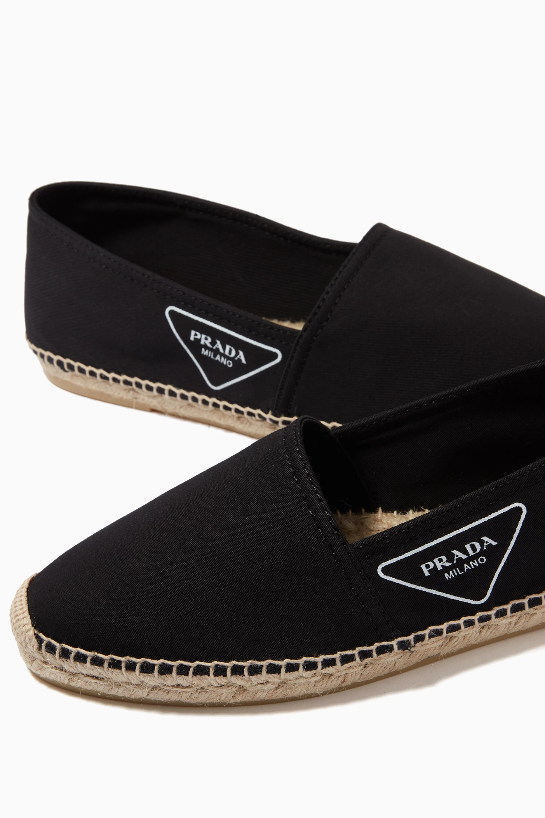 Prada Logo Gabardine Espadrilles Prada Nappa Leather Triangle Logo Espadrilles - Bergdorf Goodman main image 3