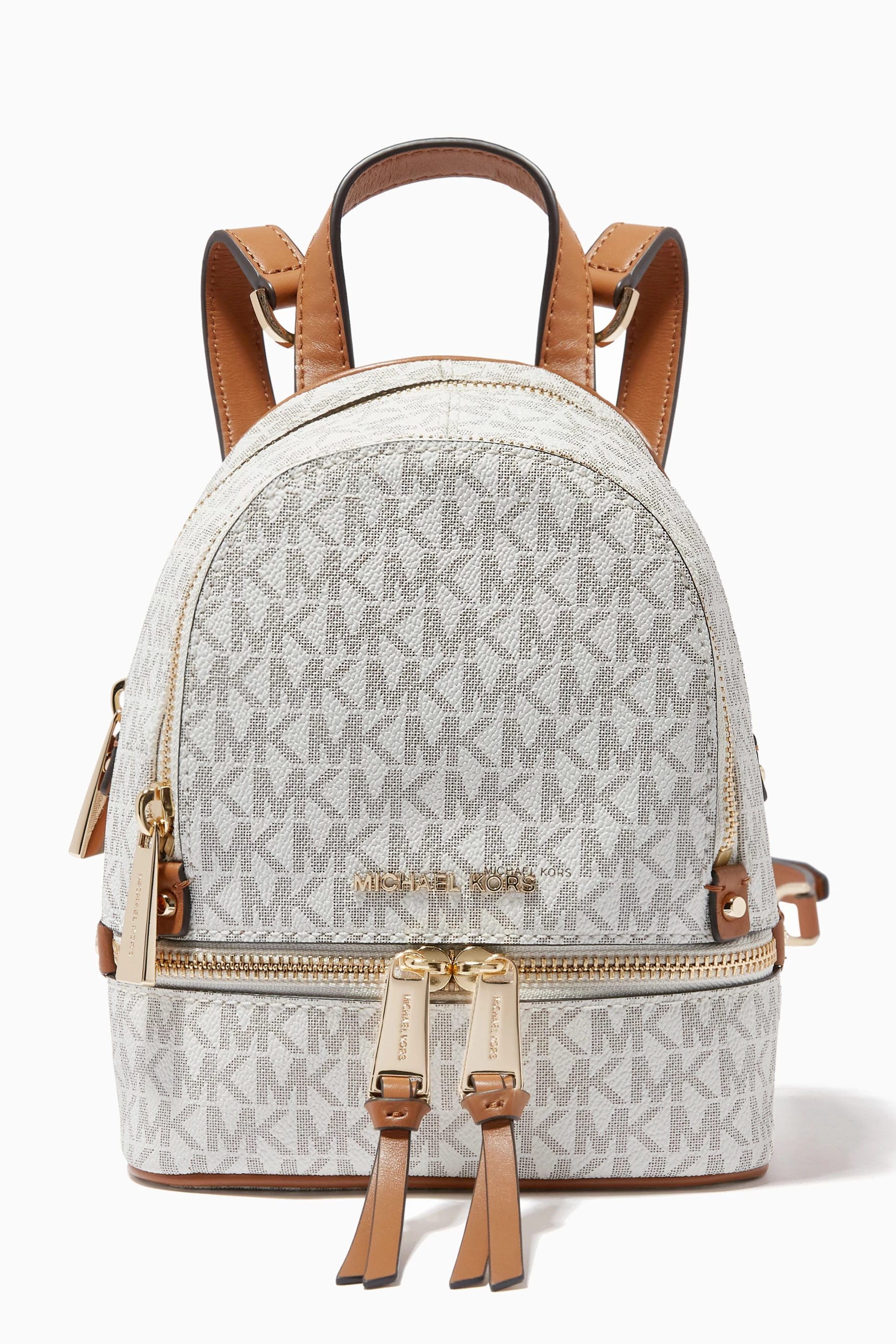 Michael kors mini backpack white deals