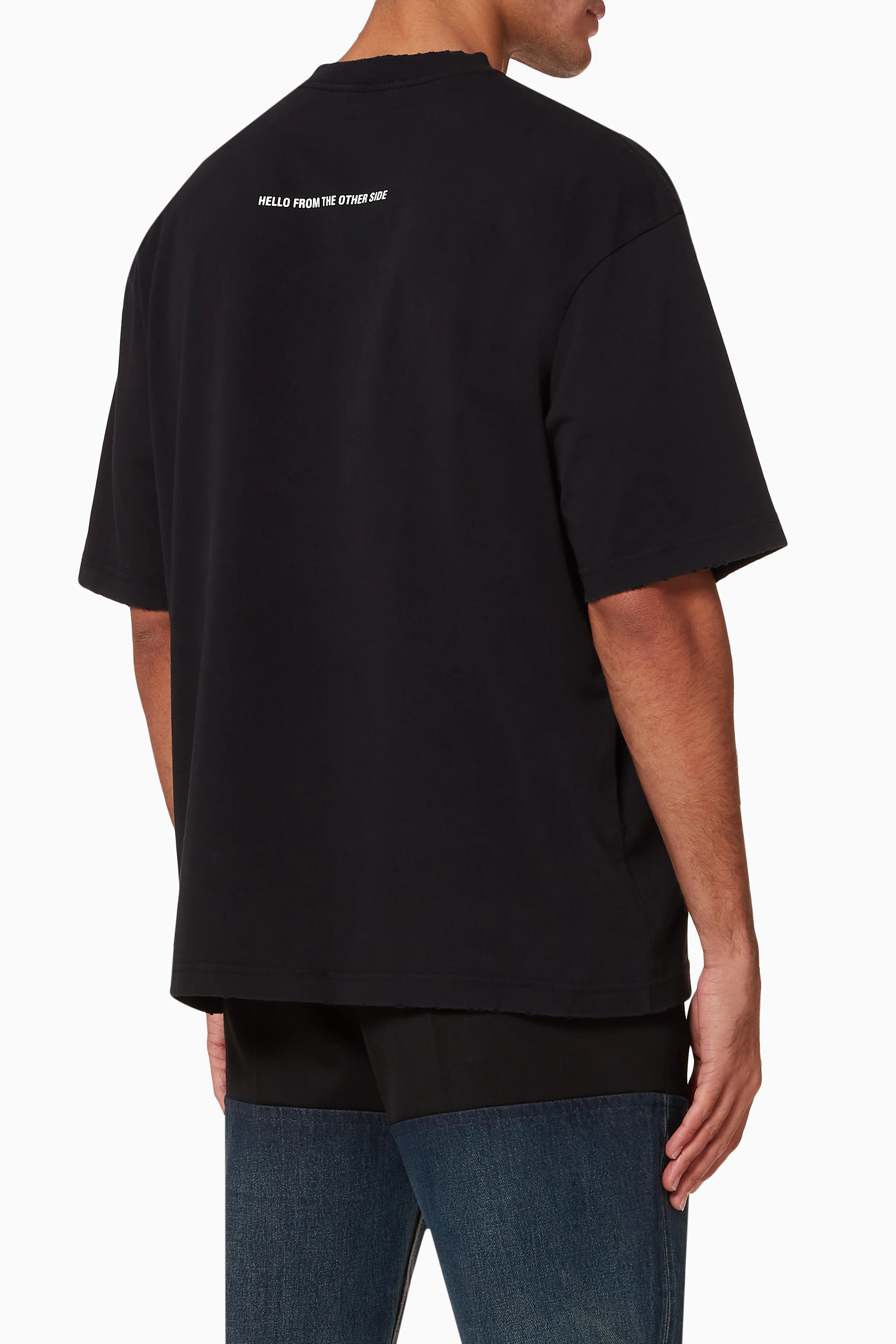 Buy Balenciaga Black Alien Medium Fit T-shirt in Vintage Jersey