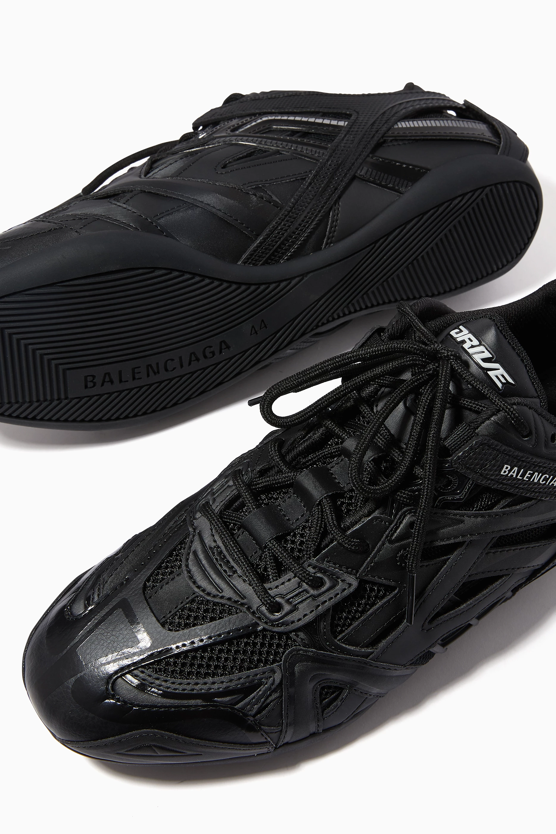 Buy Balenciaga Black Drive Sneakers in Leather & Mesh For Men