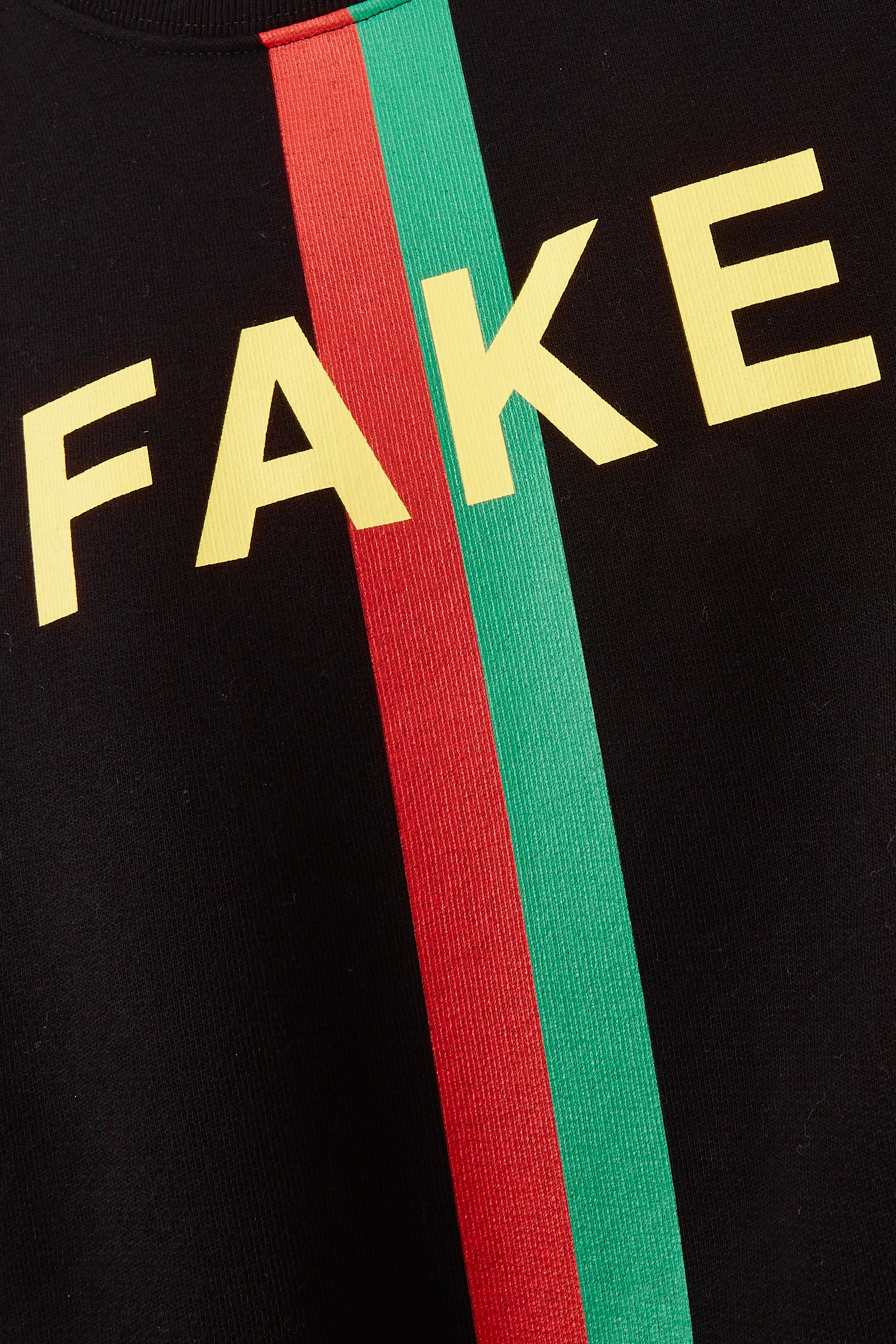 Buy Gucci Black 'Fake/Not' Print Sweatshirt For UNISEX Online