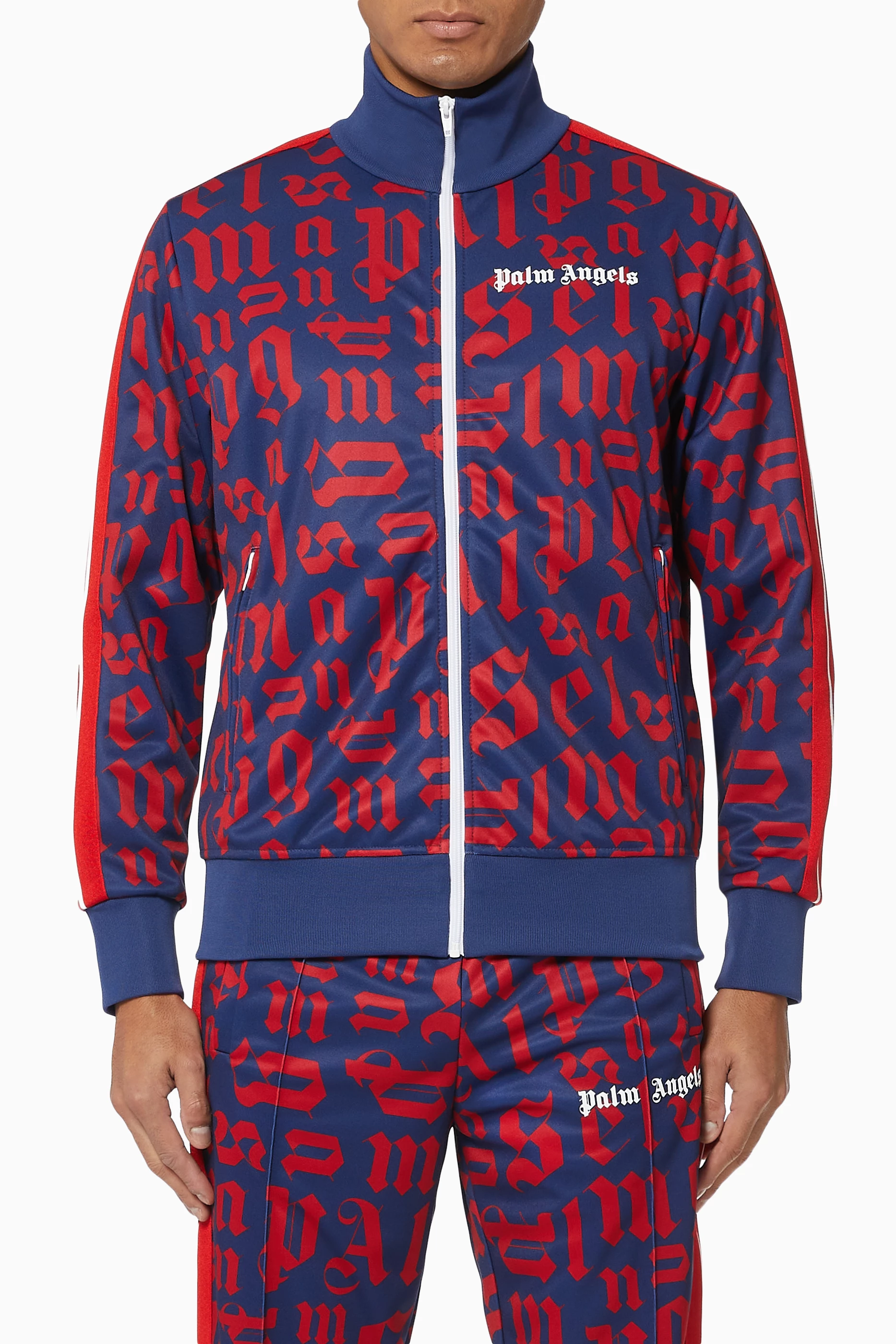 Buy Palm Angels Blue Broken Monogram Track Jacket For Men Online 