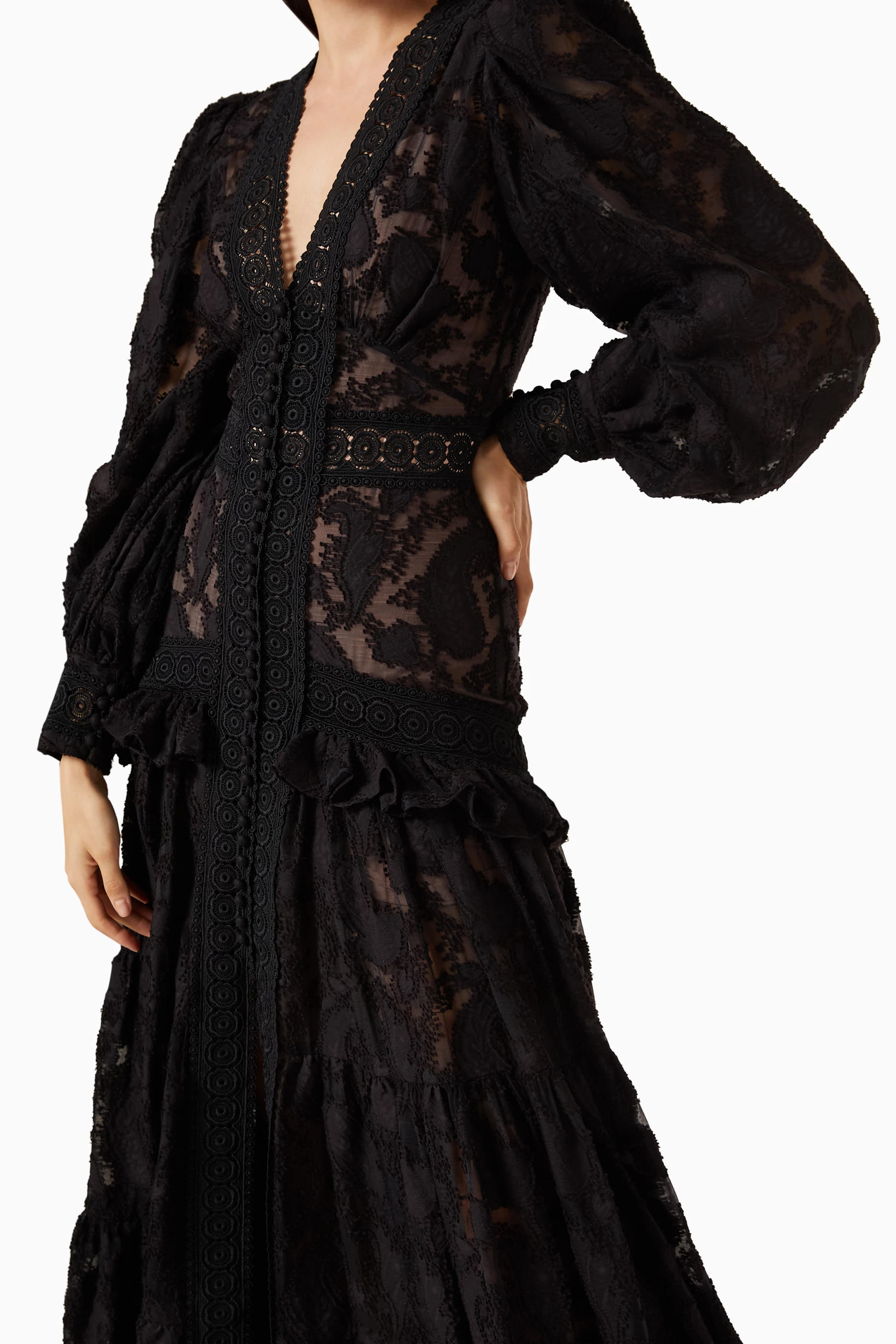 acler suffield ruffled lace maxi dress Buy Acler Black Suffield Lace Dress For Women Online