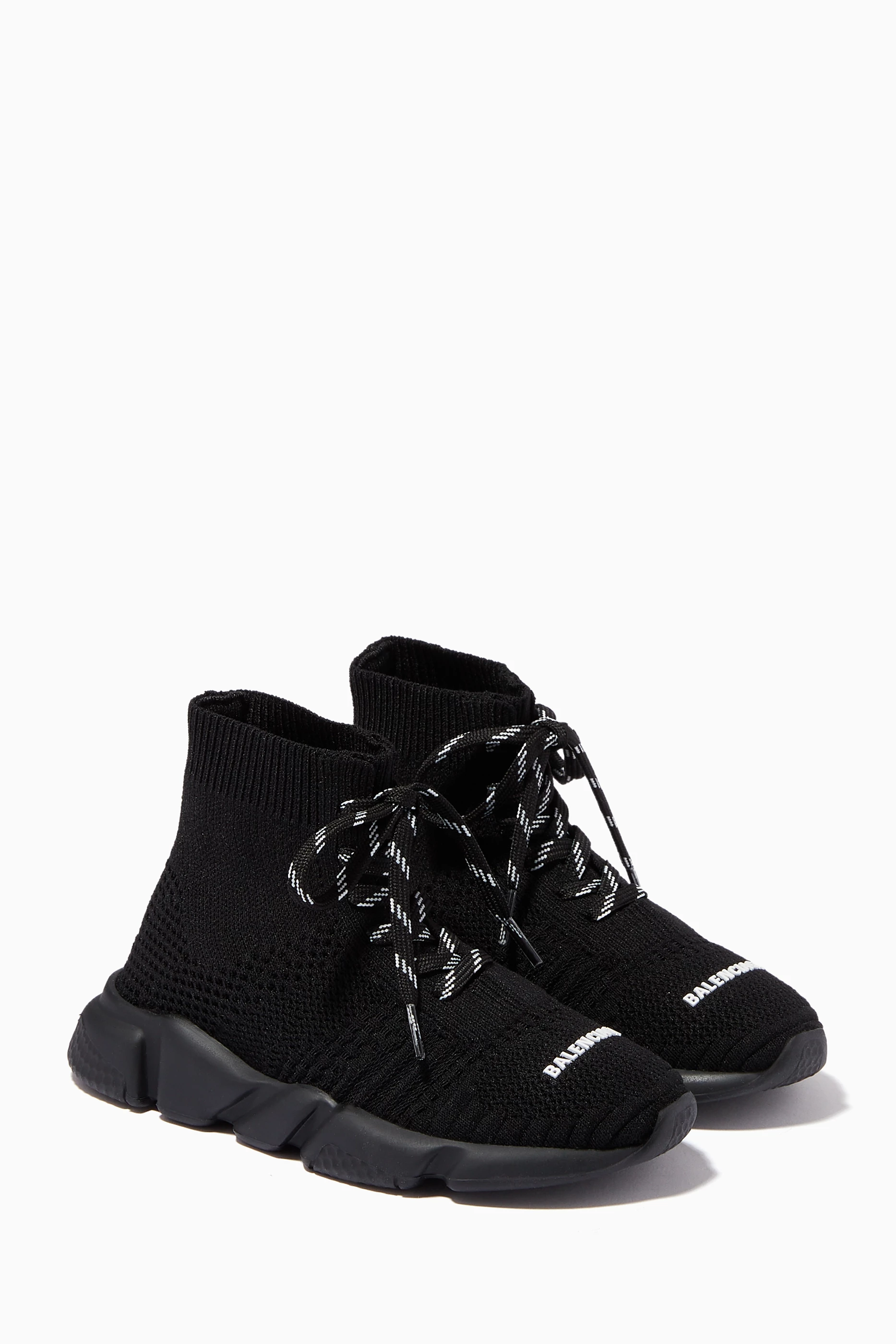 Buy Balenciaga Black Speed Lace-up Sneakers in Technical