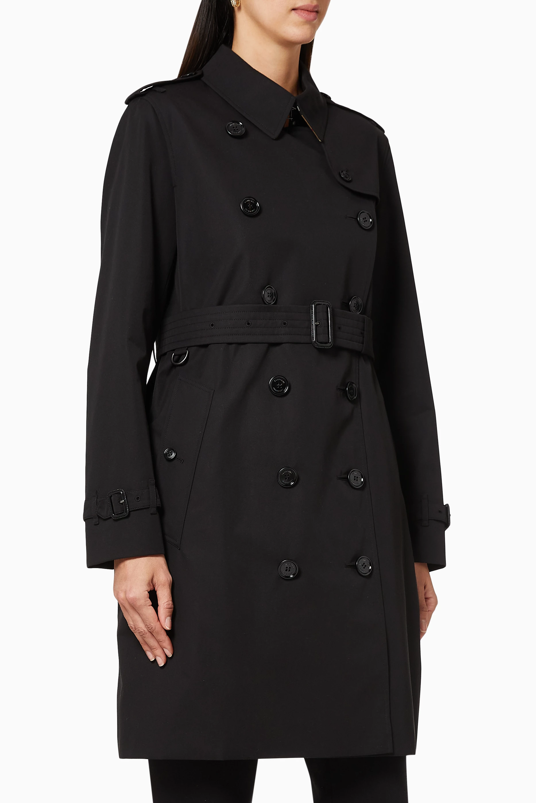 Buy Burberry Black The Long Kensington Heritage Cotton Trench Coat