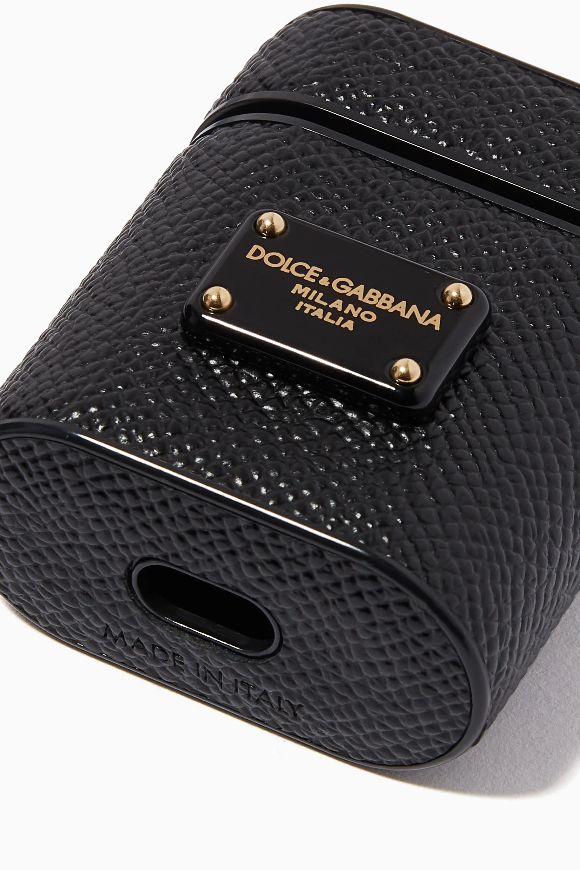 Buy Dolce & Gabbana Black AirPods Case in Dauphine Leather For