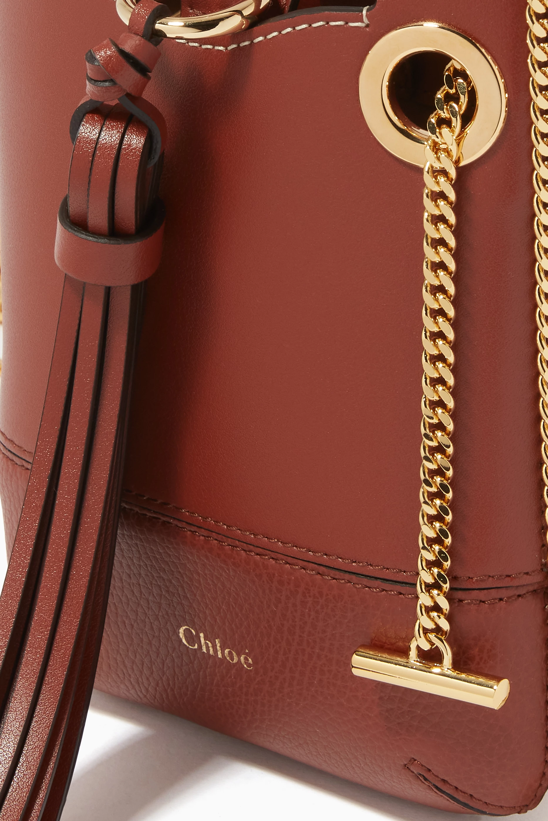 Buy Chloé Brown Walden Small Phone Pouch in Small Grain & Smooth 