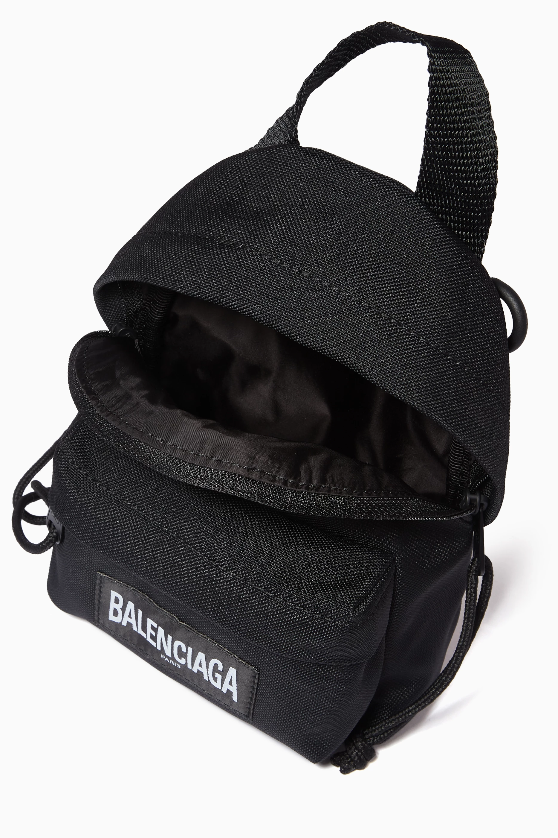Buy Balenciaga Black Oversized Mini Backpack in Recycled  display picture 2