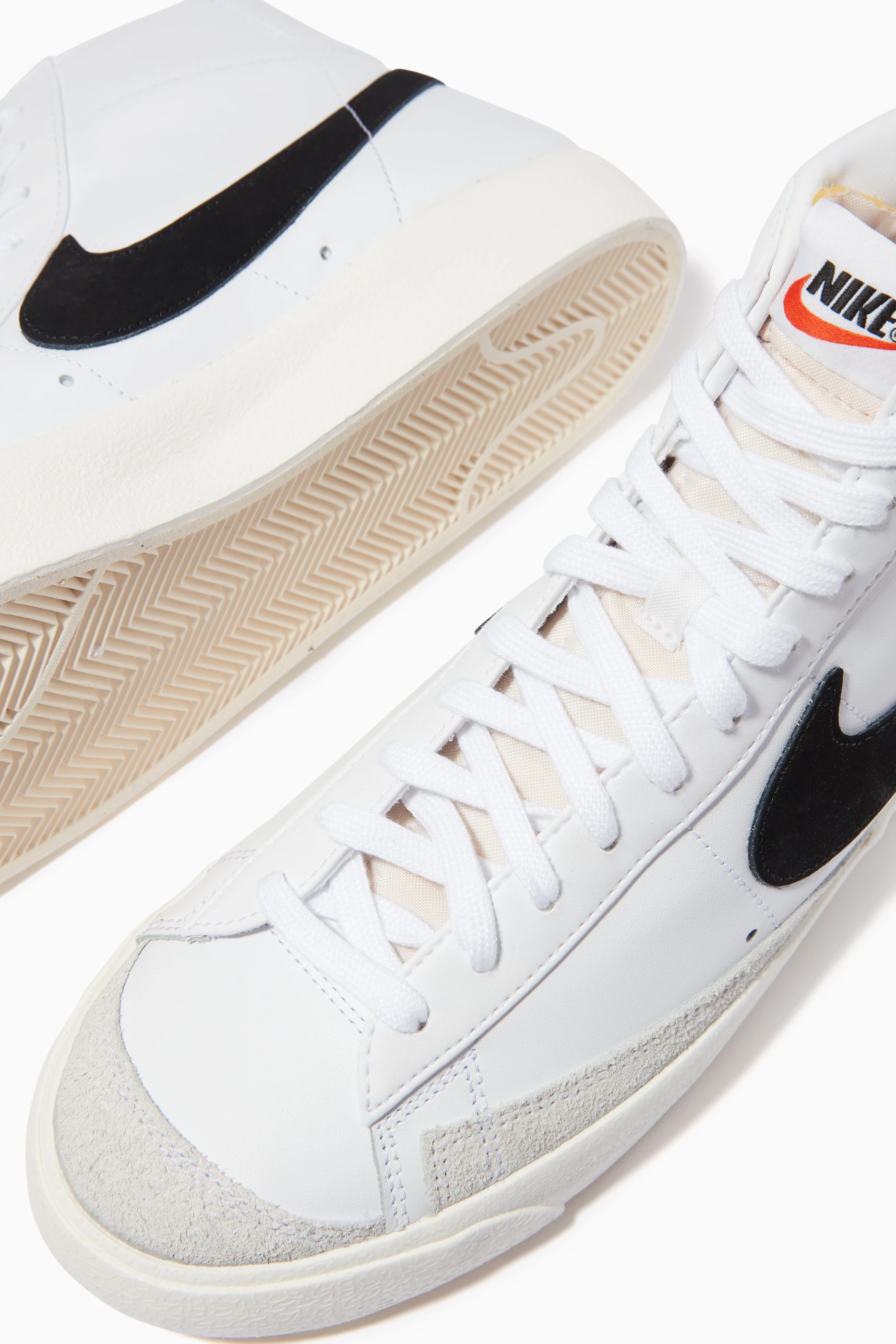 Buy Nike White Blazer Mid 77 Vintage Sneakers in Leather For Men Online Ounass Oman