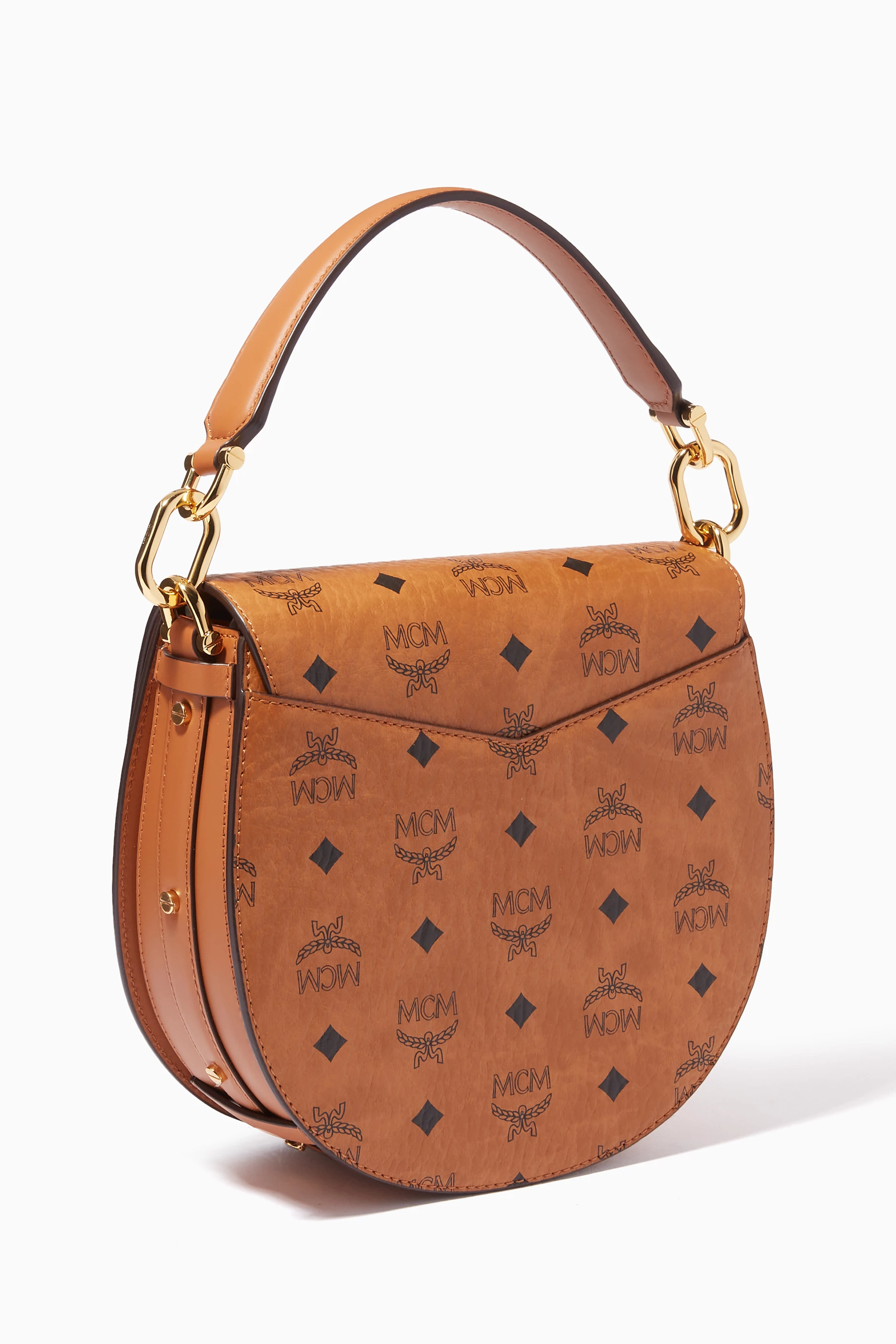 Buy MCM Brown Small Patricia Shoulder Bag in Visetos For Women Online Ounass Oman