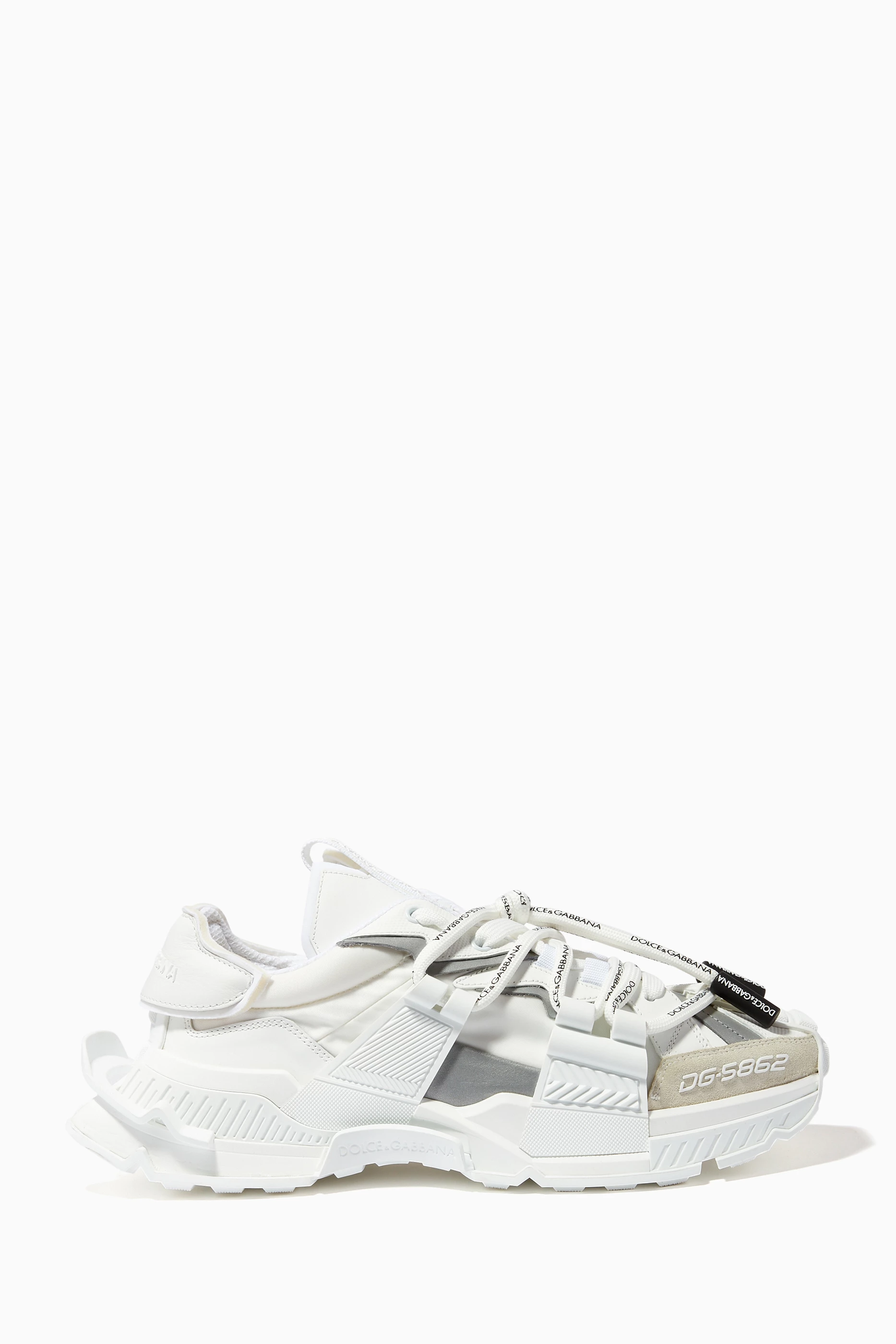 Buy Dolce & Gabbana White Space Sneakers in Mixed Materials For